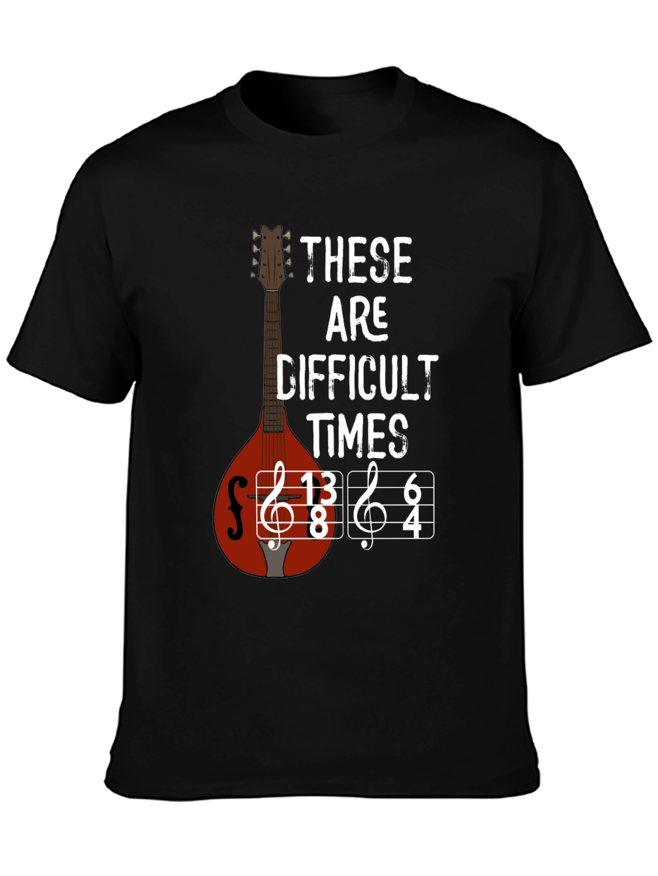 Difficult Times Music T-Shirt - Mandolin Graphic Tee