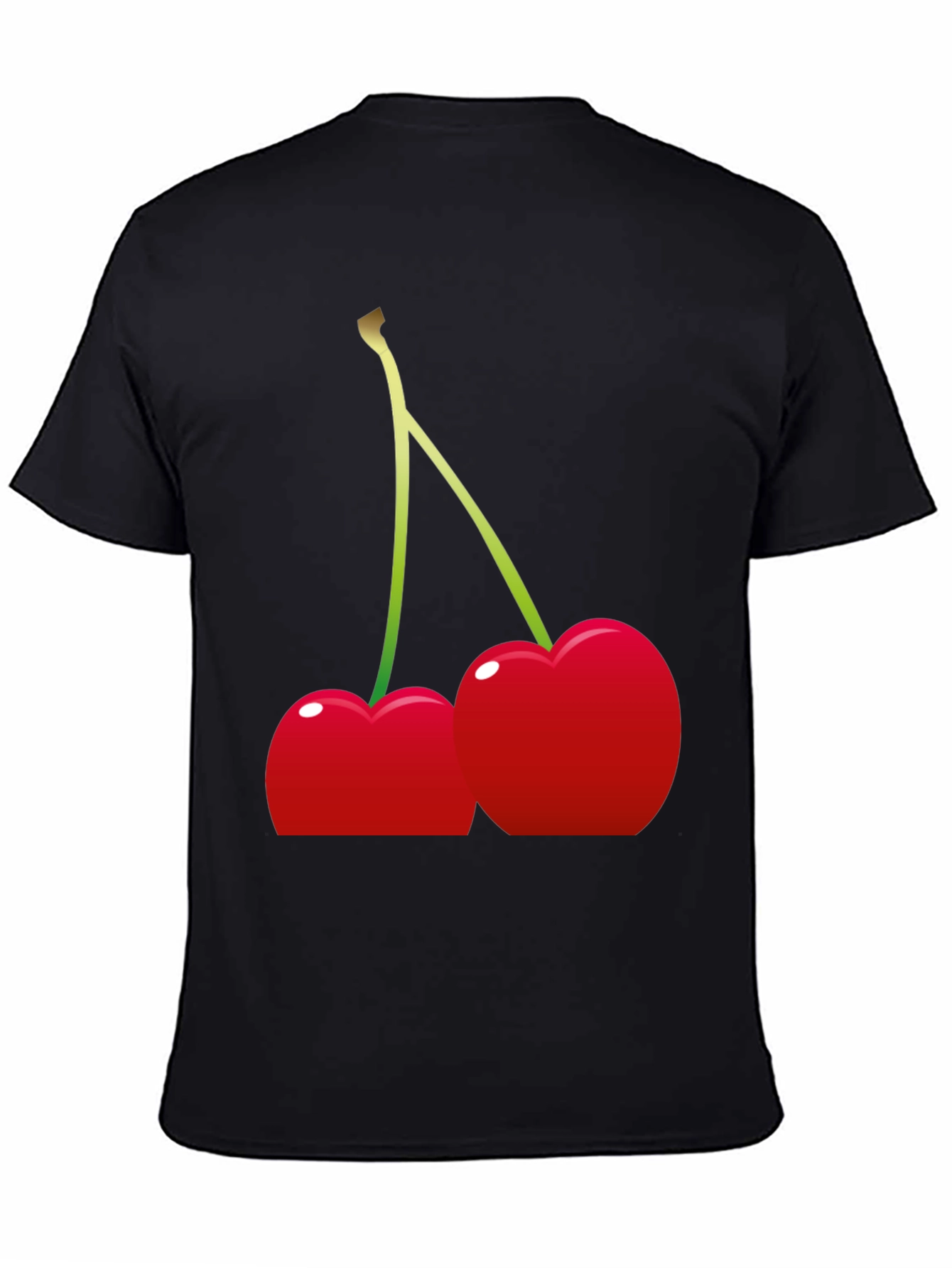 Cherries Graphic Tee - Black Cotton Blend