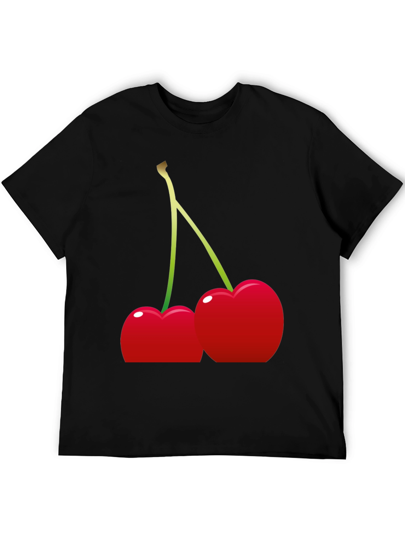 Cherries Graphic Tee - Black Cotton Blend