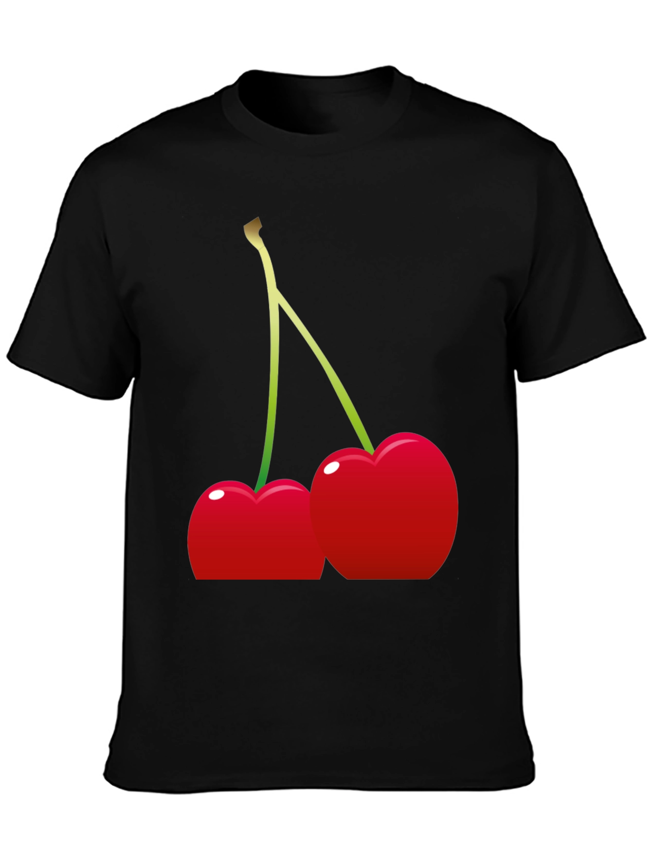 Cherries Graphic Tee - Black Cotton Blend