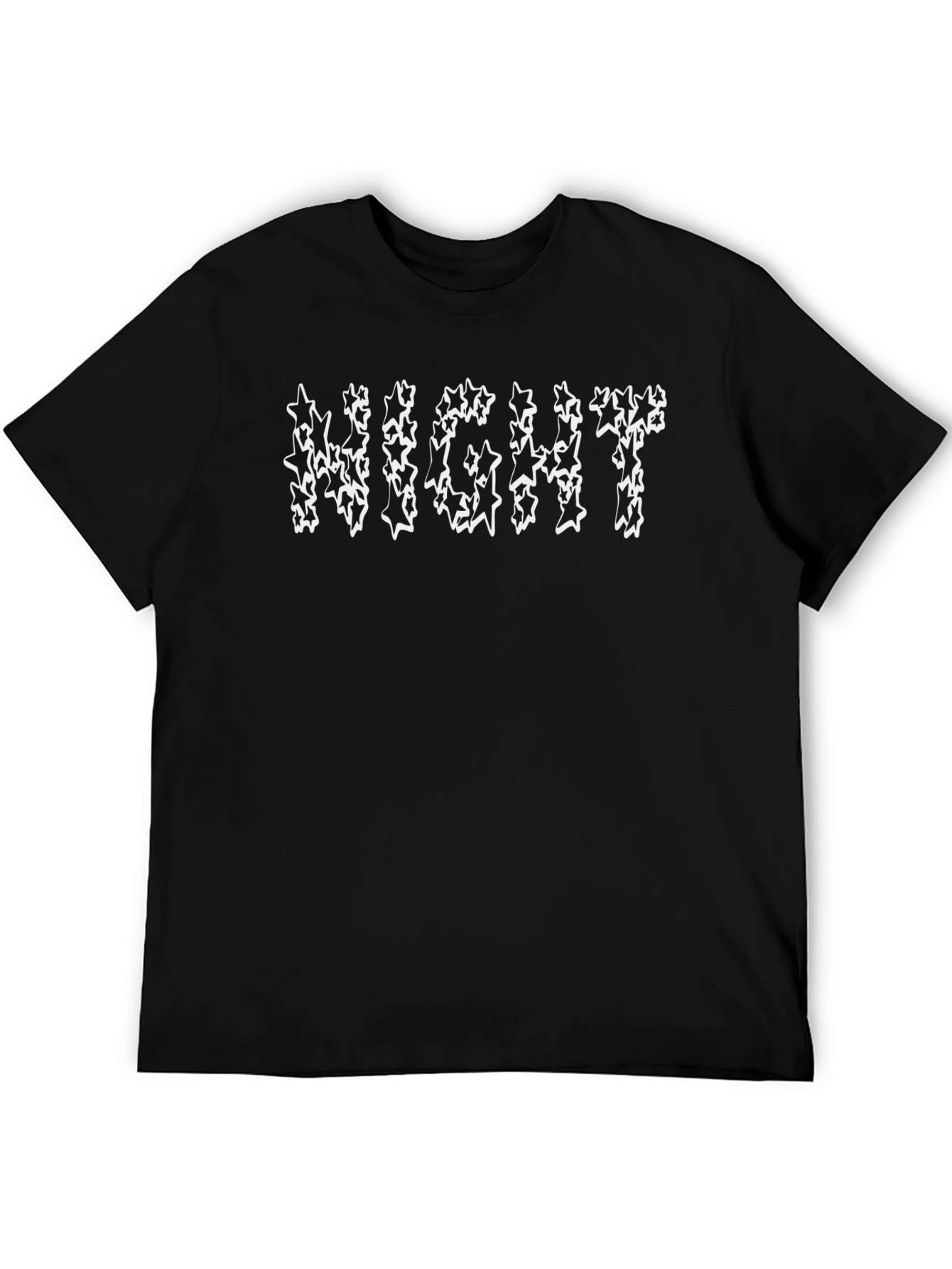 Night Starry Graphic T-Shirt Black