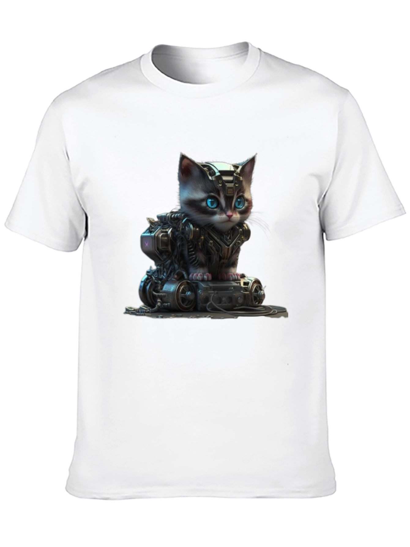 Cyberpunk Kitten Graphic T-Shirt - Unique Cat Lover Gift
