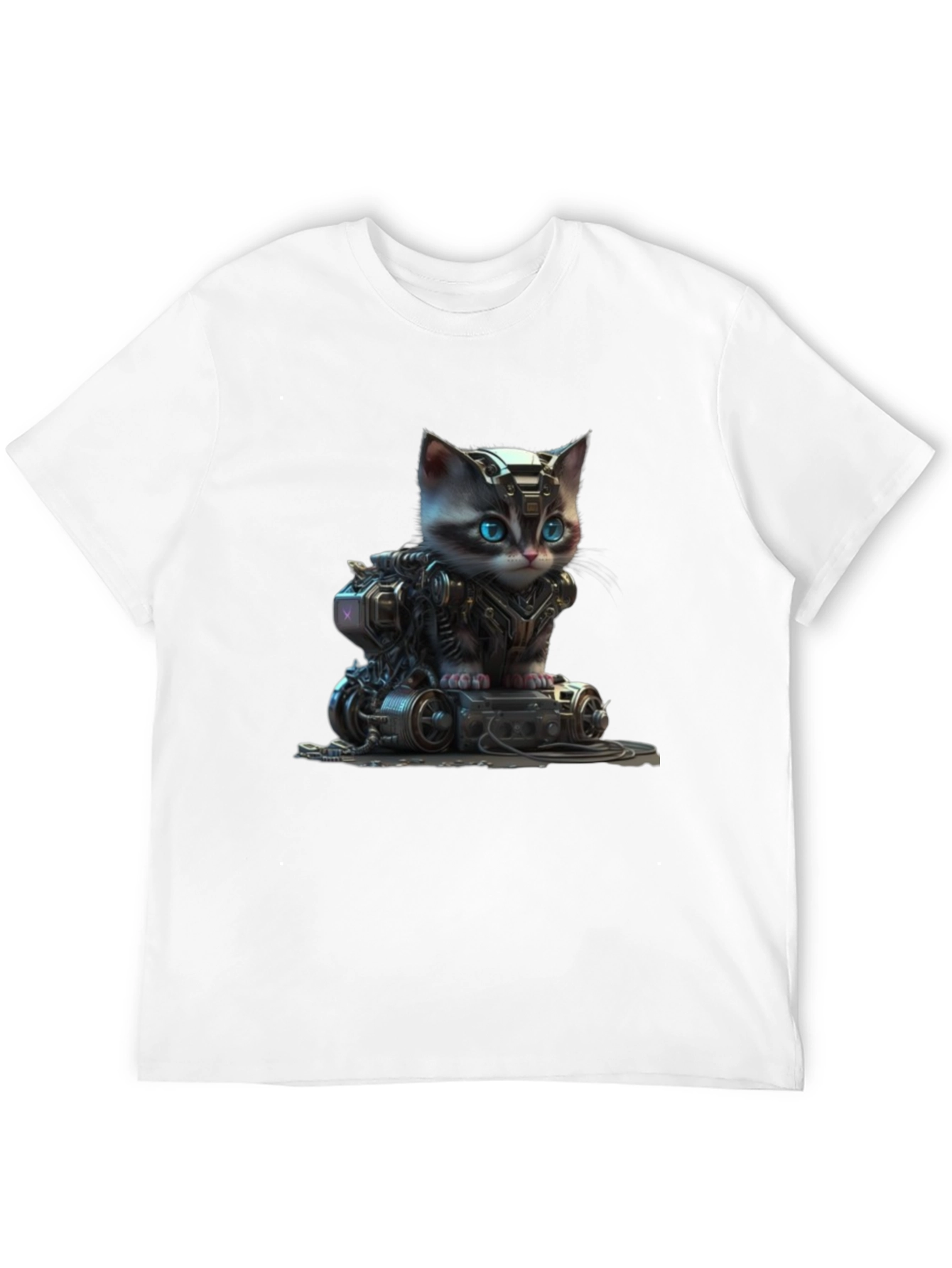 Cyberpunk Kitten Graphic T-Shirt - Unique Cat Lover Gift