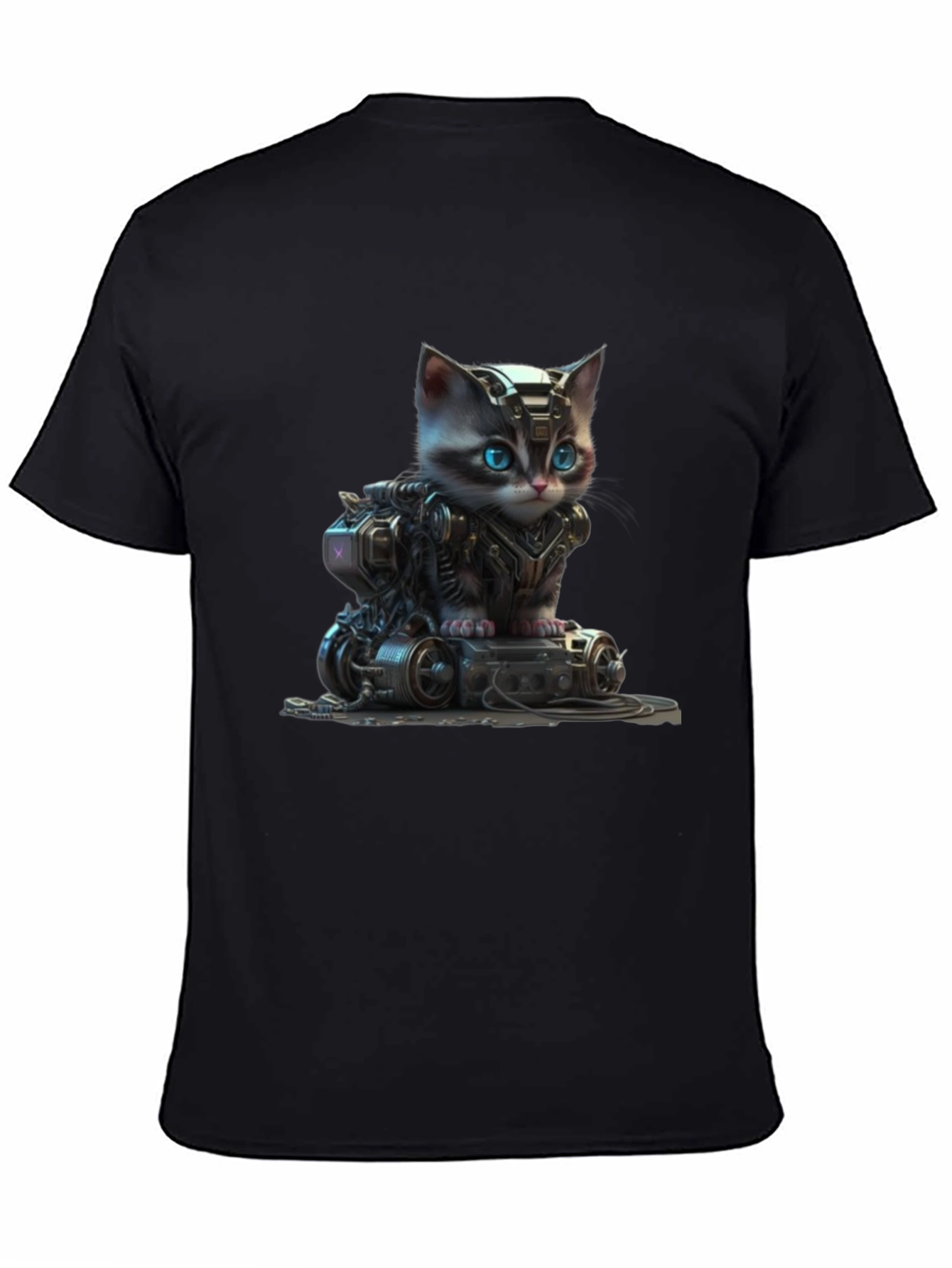 Cyberpunk Kitten Graphic T-Shirt - Unique Cat Lover Gift