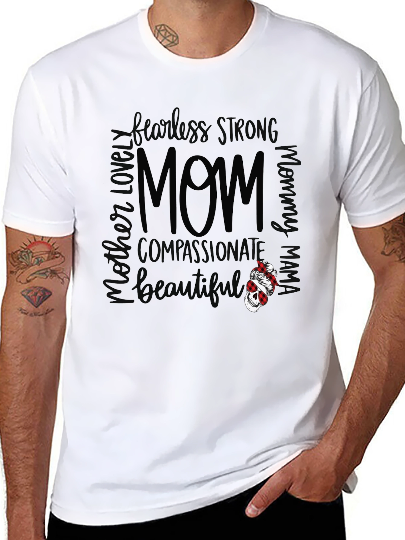 Mom Graphic T-Shirt - Strong Compassionate & Beautiful
