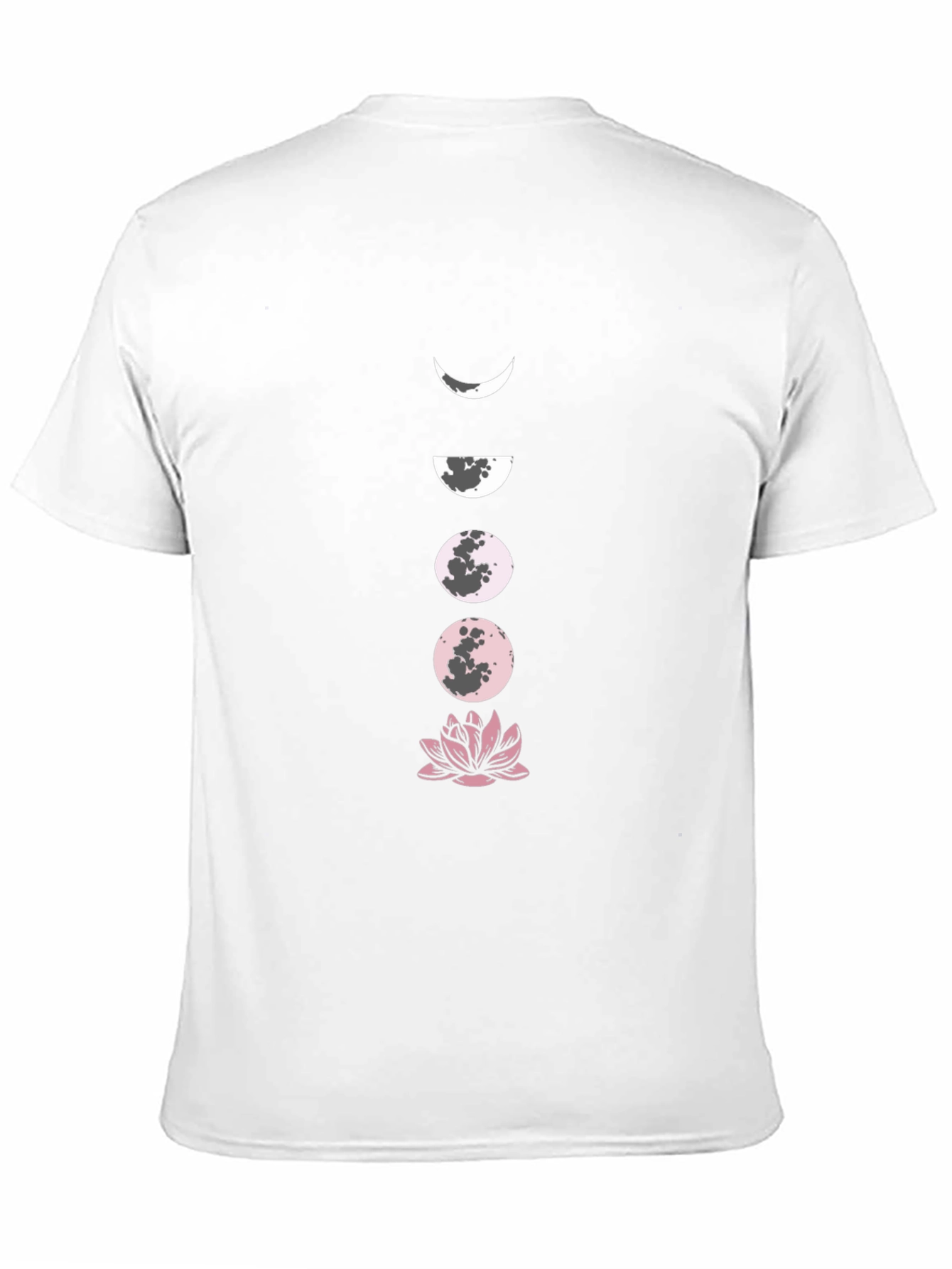 Moon Phases and Lotus Black T-Shirt