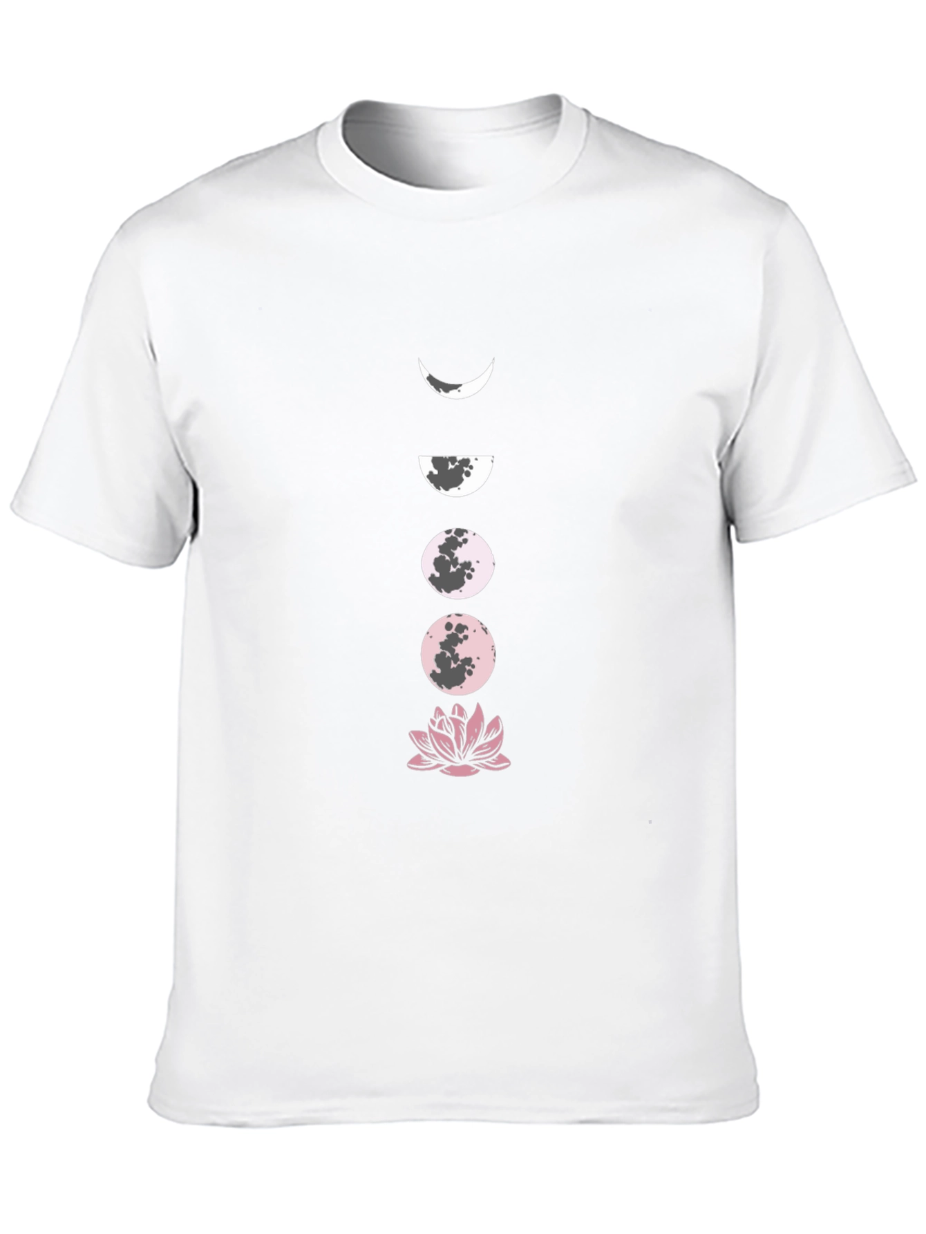 Moon Phases and Lotus Black T-Shirt