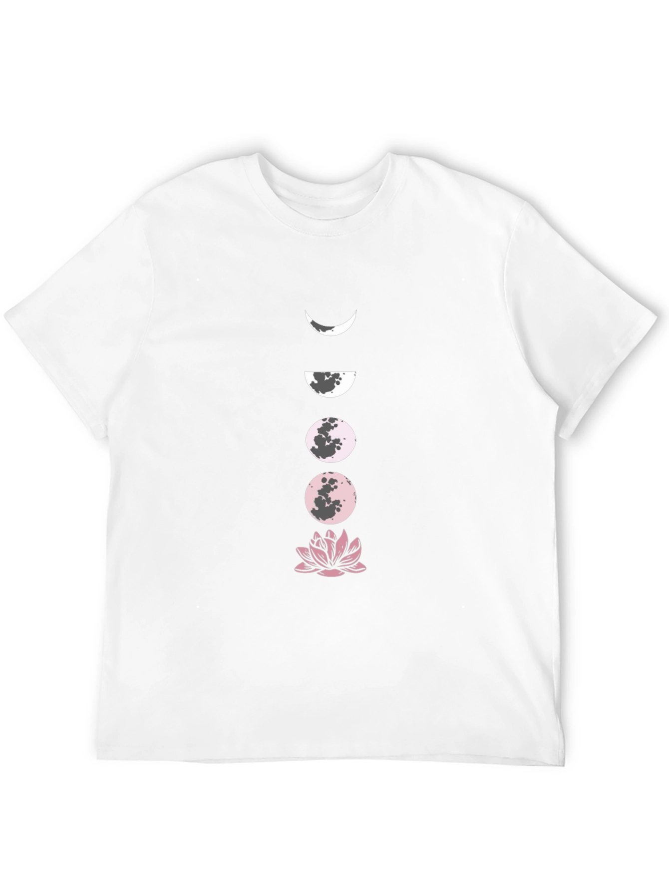 Moon Phases and Lotus Black T-Shirt