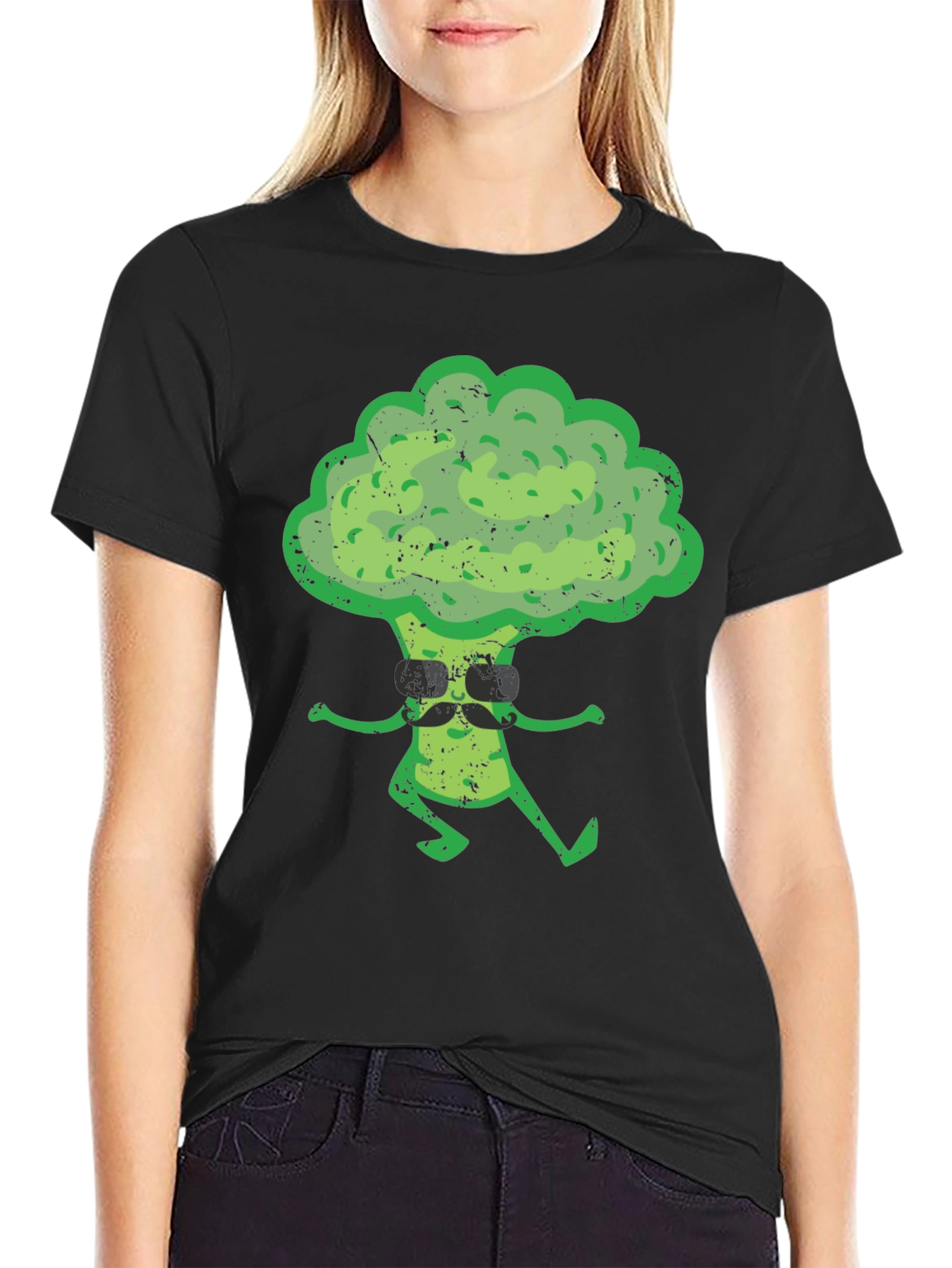 Cool Broccoli Graphic Tee - Black T-Shirt