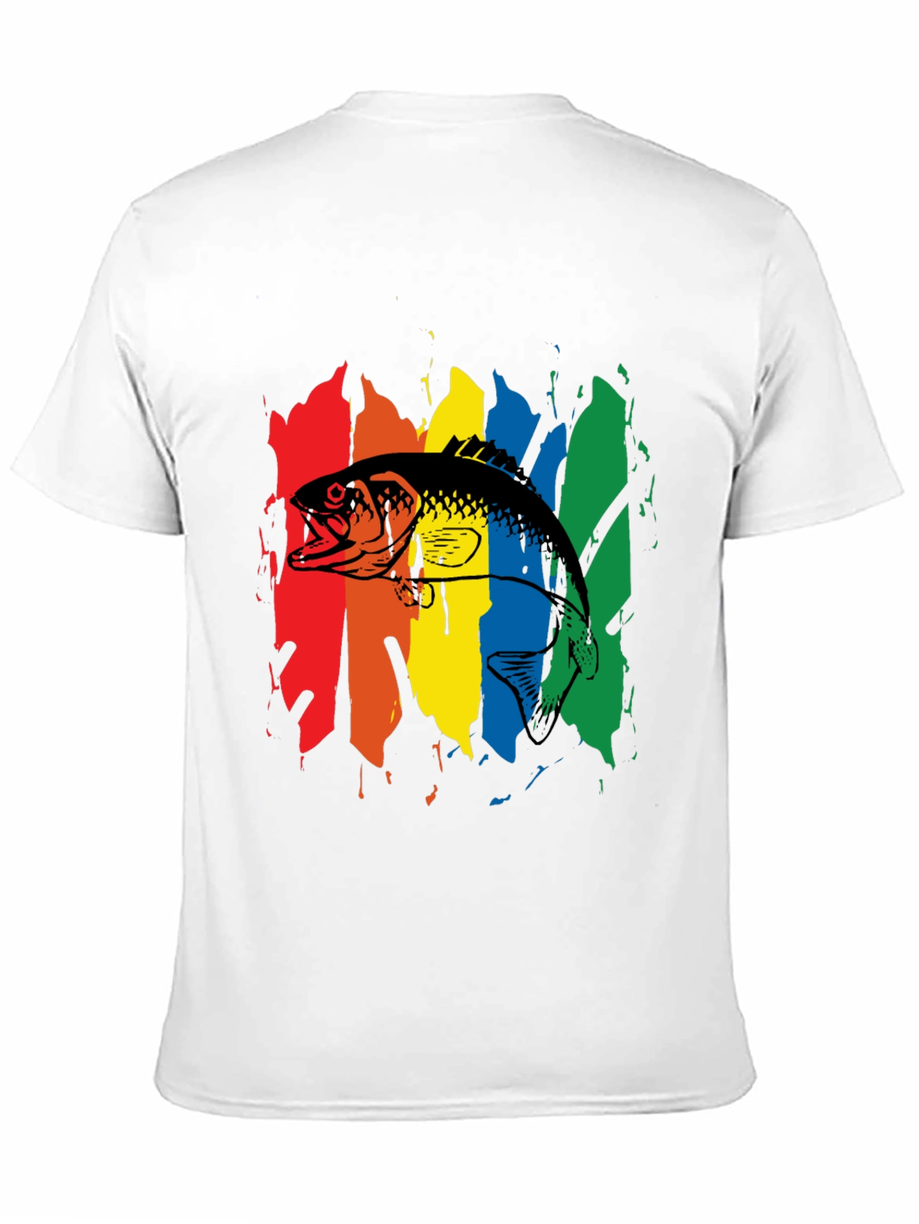 Rainbow Fish Graphic Tee - Mens Black T-Shirt