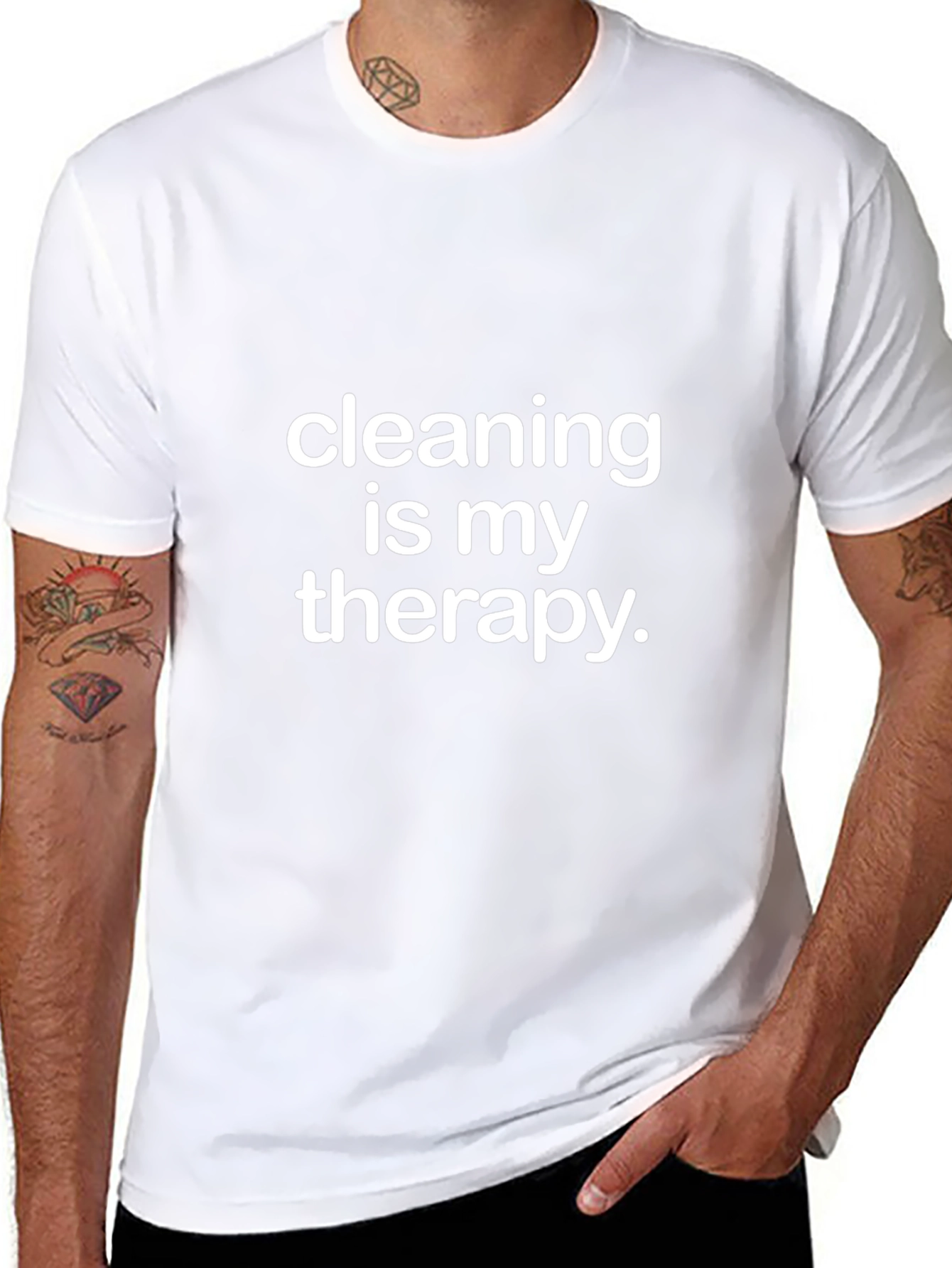 Cleaning is My Therapy T-Shirt - Black Tee