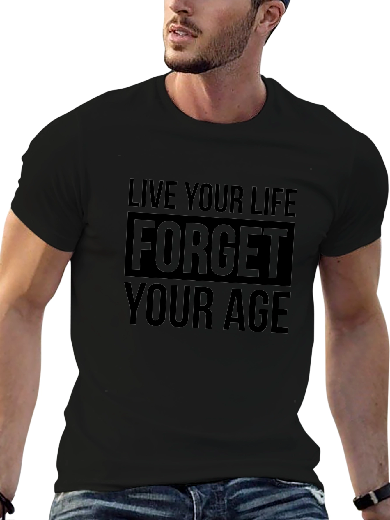 Live Your Life Black Graphic Tee