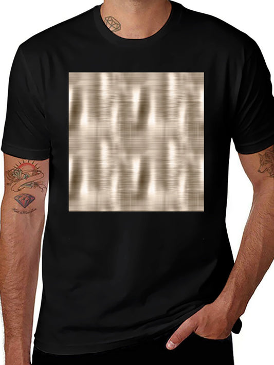 Modern Texture Graphic Print Black T-Shirt
