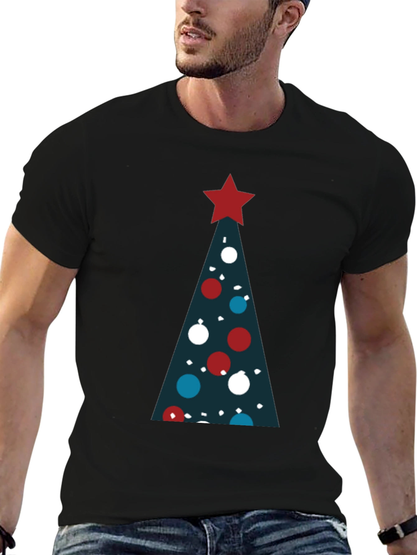 Festive Christmas Tree Graphic T-Shirt