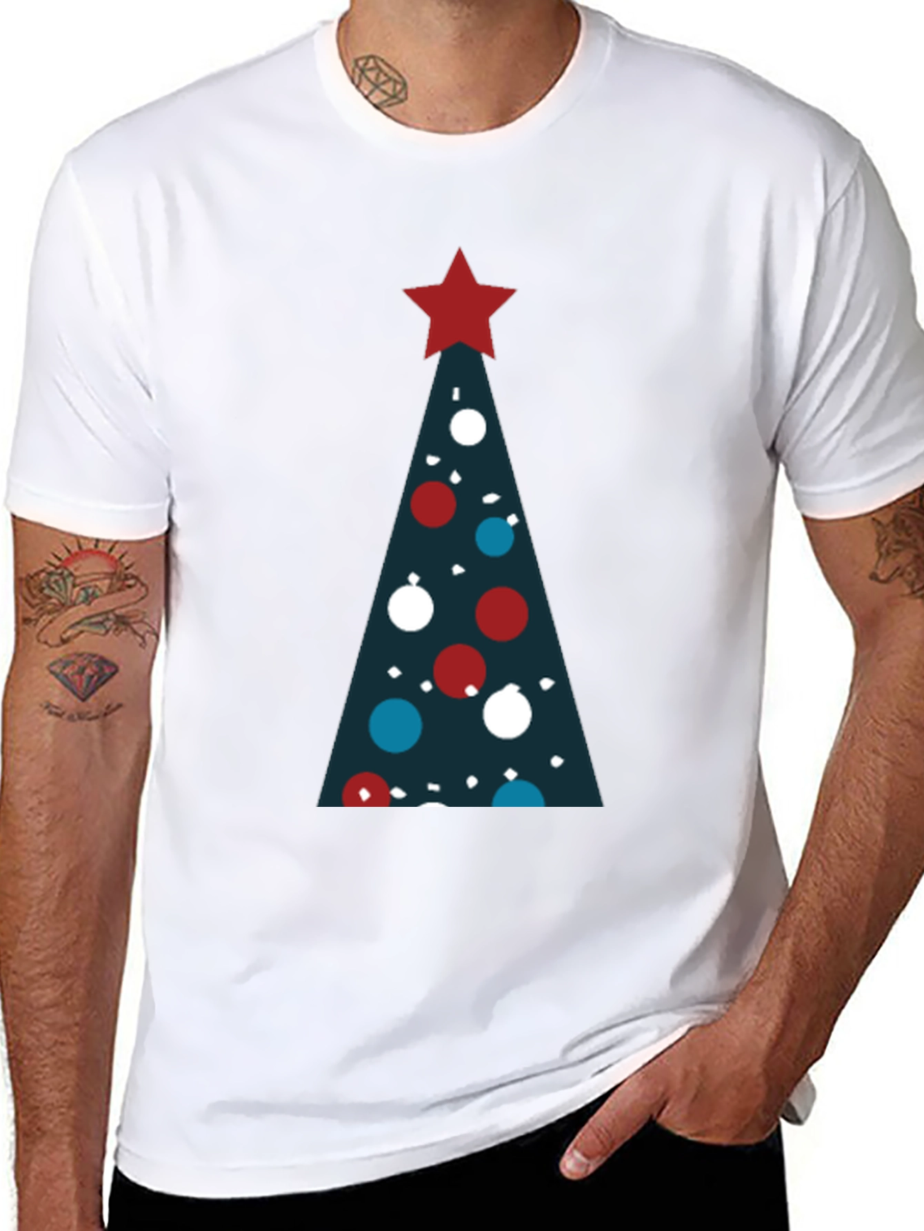 Festive Christmas Tree Graphic T-Shirt