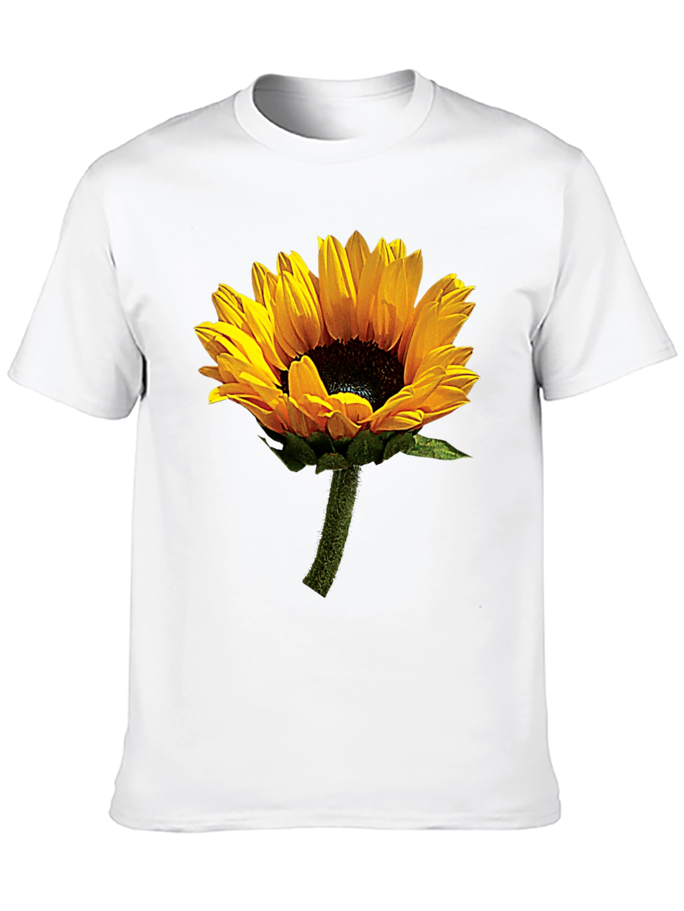 Sunflower Graphic Tee - Black Cotton T-Shirt