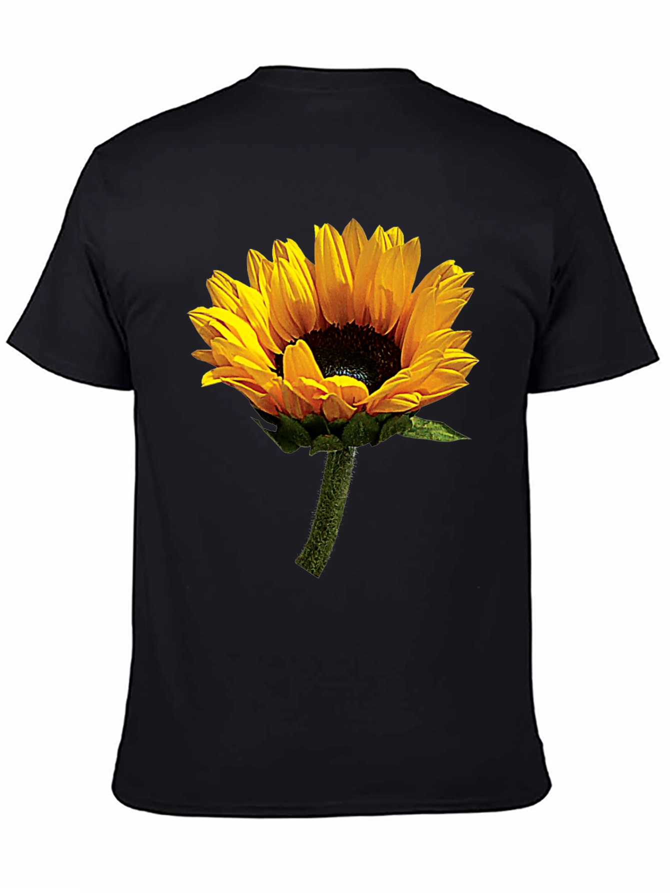 Sunflower Graphic Tee - Black Cotton T-Shirt