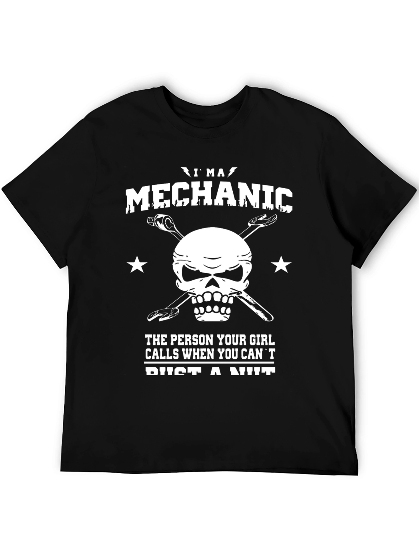 Im a Mechanic T-Shirt - Skull and Wrenches Design