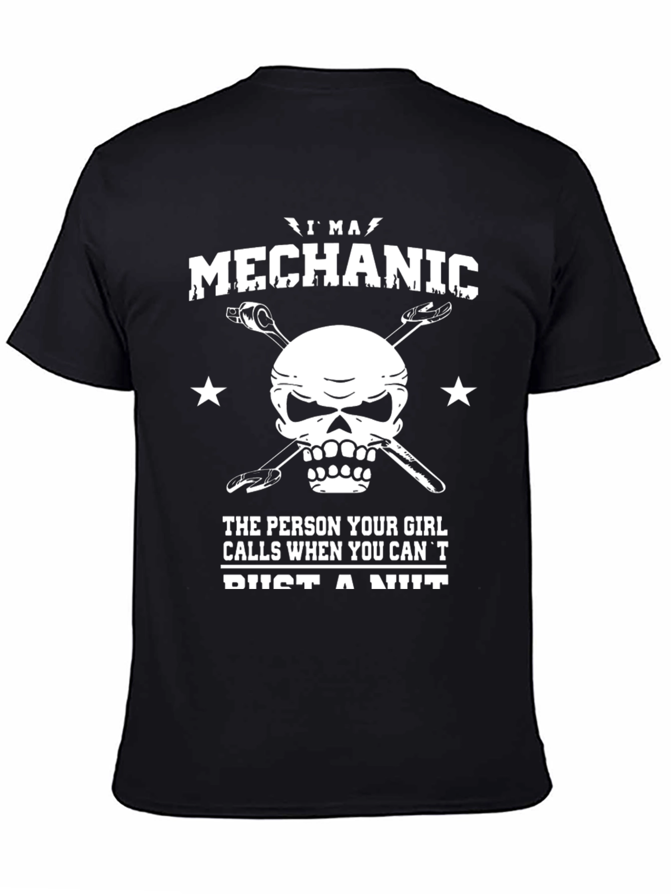 Im a Mechanic T-Shirt - Skull and Wrenches Design