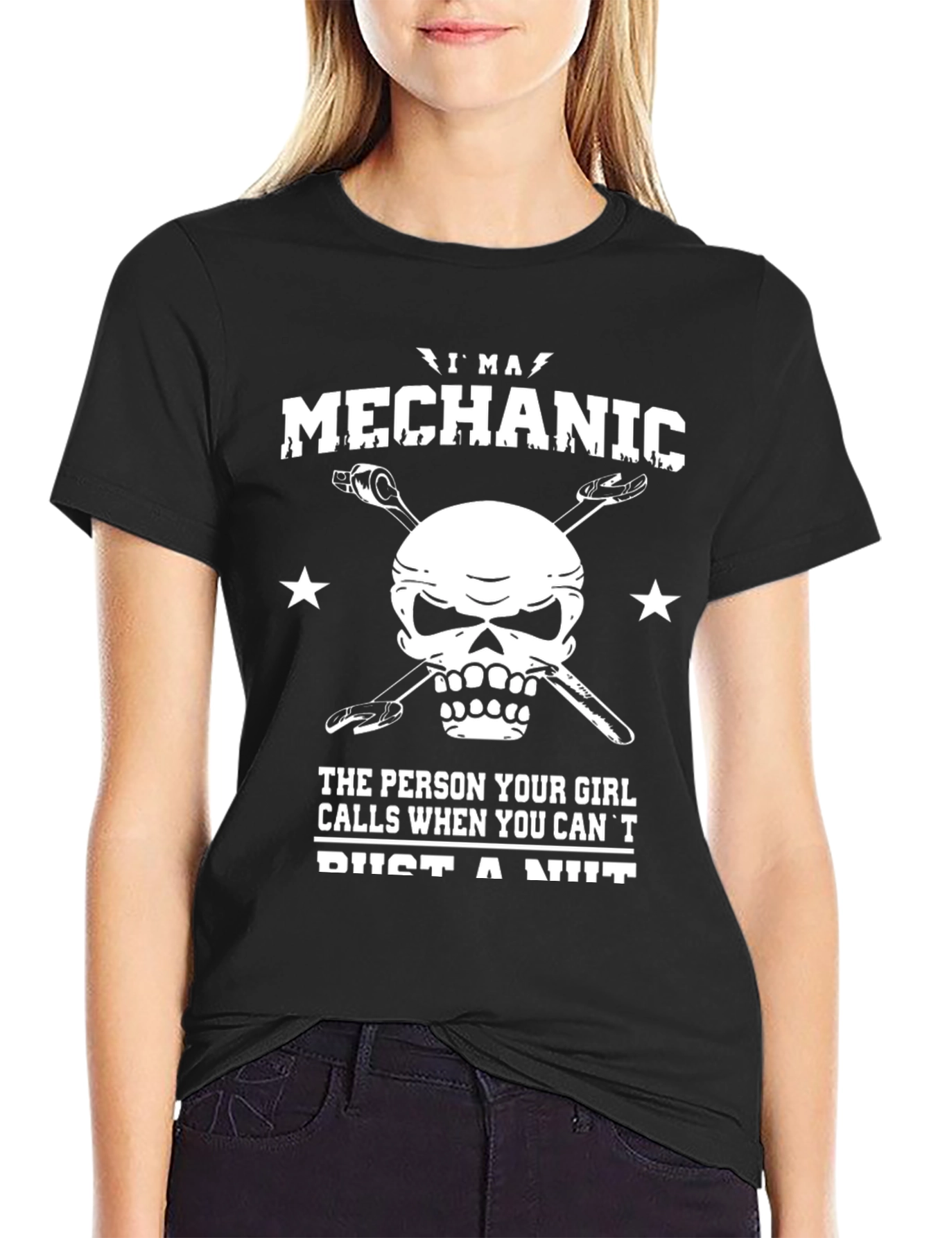 Im a Mechanic T-Shirt - Skull and Wrenches Design