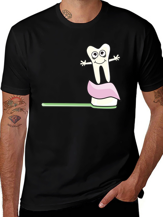 Dental Hygiene T-Shirt Funny Toothbrush and Tooth Tee
