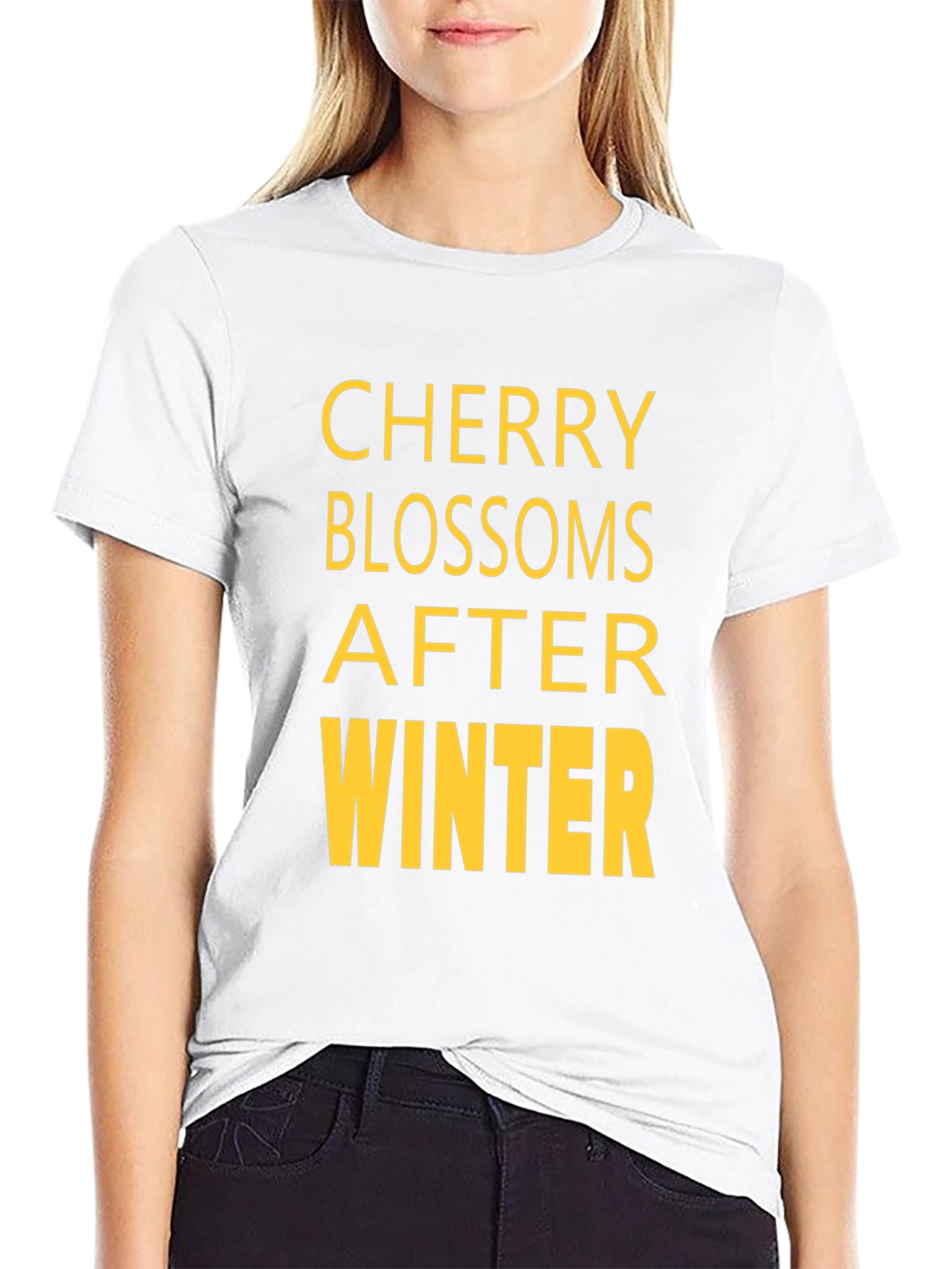 Cherry Blossoms After Winter Black T-Shirt