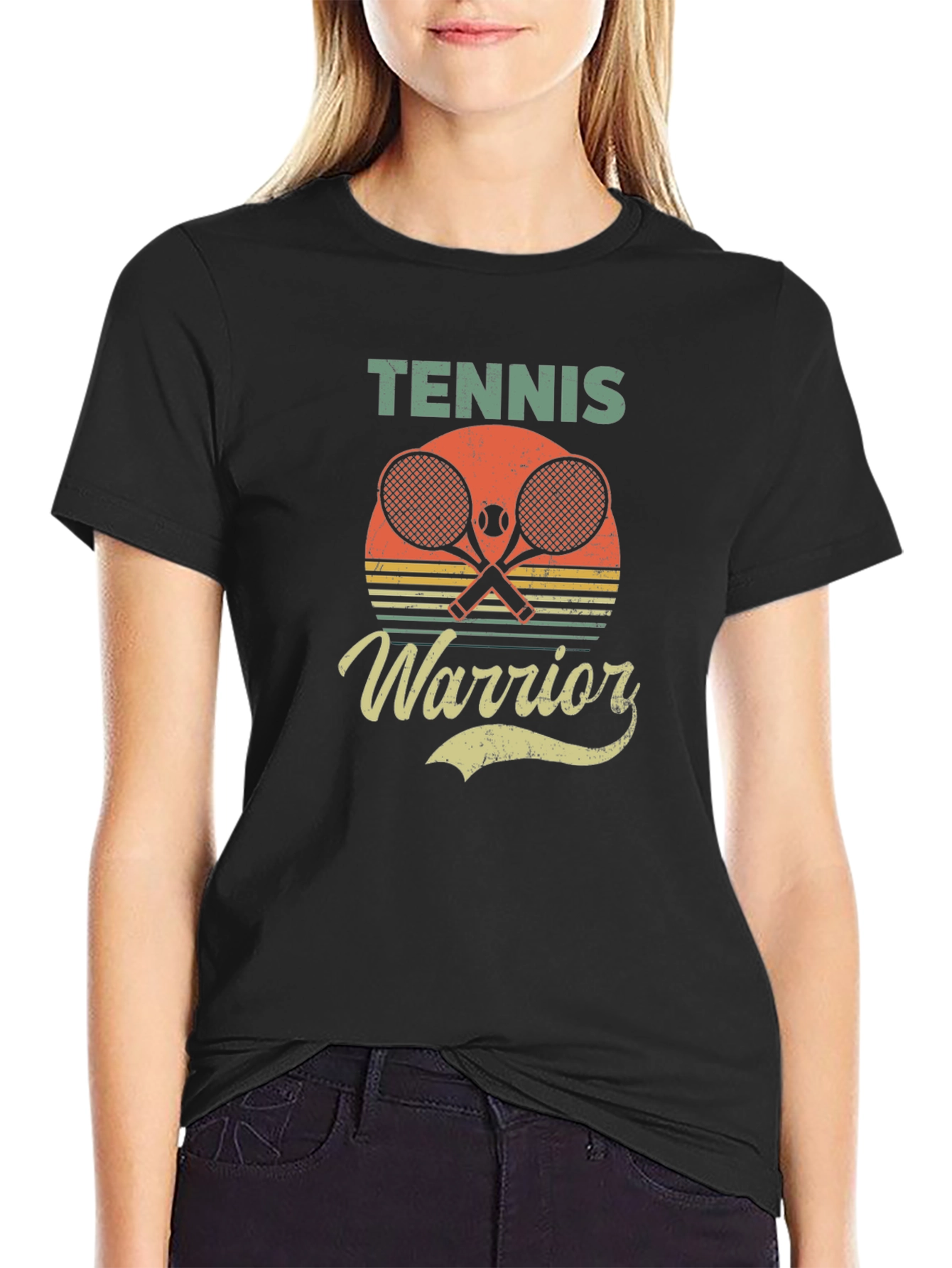 Tennis Warrior Retro Graphic T-Shirt