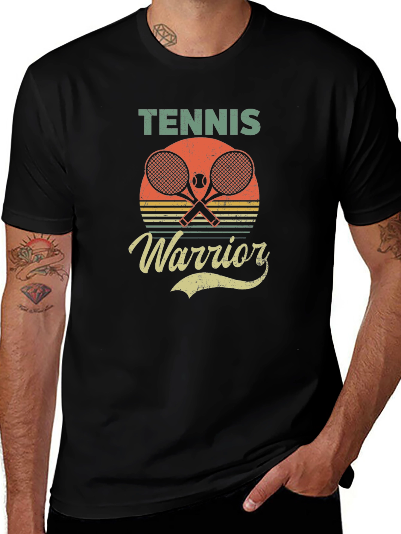 Tennis Warrior Retro Graphic T-Shirt