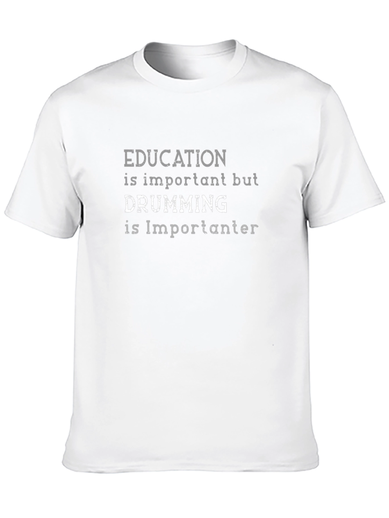 Funny Drumming is Importanter Mens Black T-Shirt