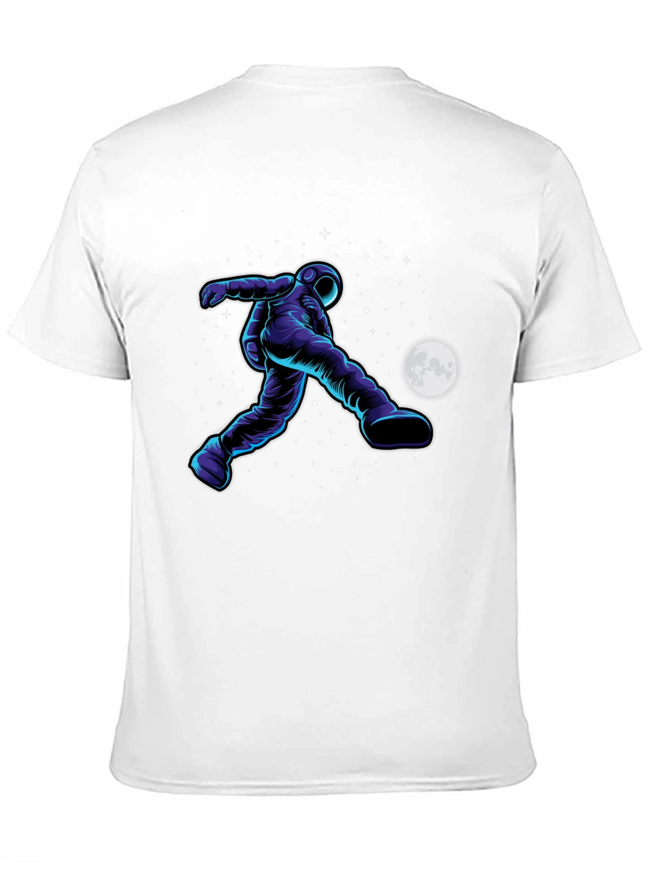 Astronaut Soccer Black T-Shirt - Space Kick Design