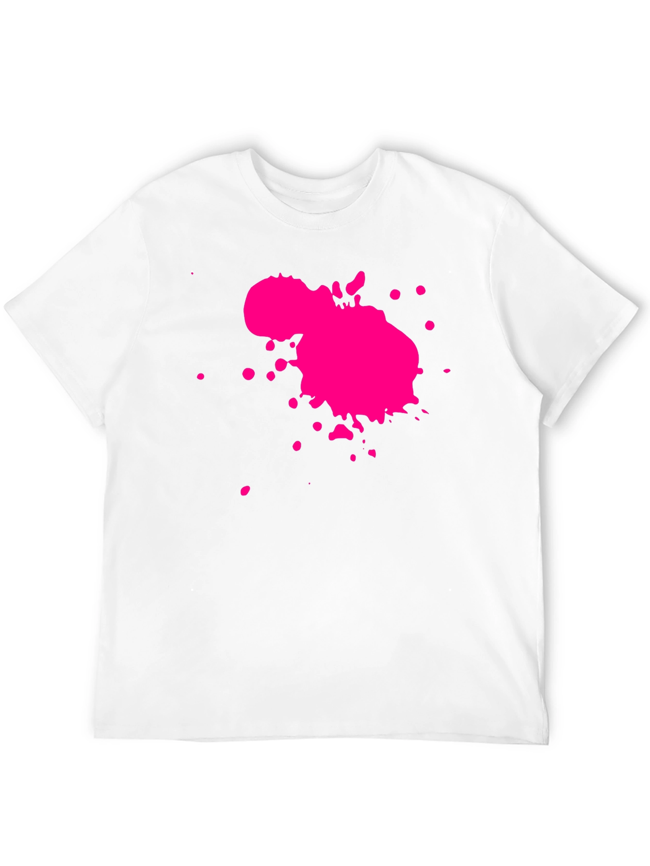 Mens Black T-Shirt with Pink Paint Splatter Design