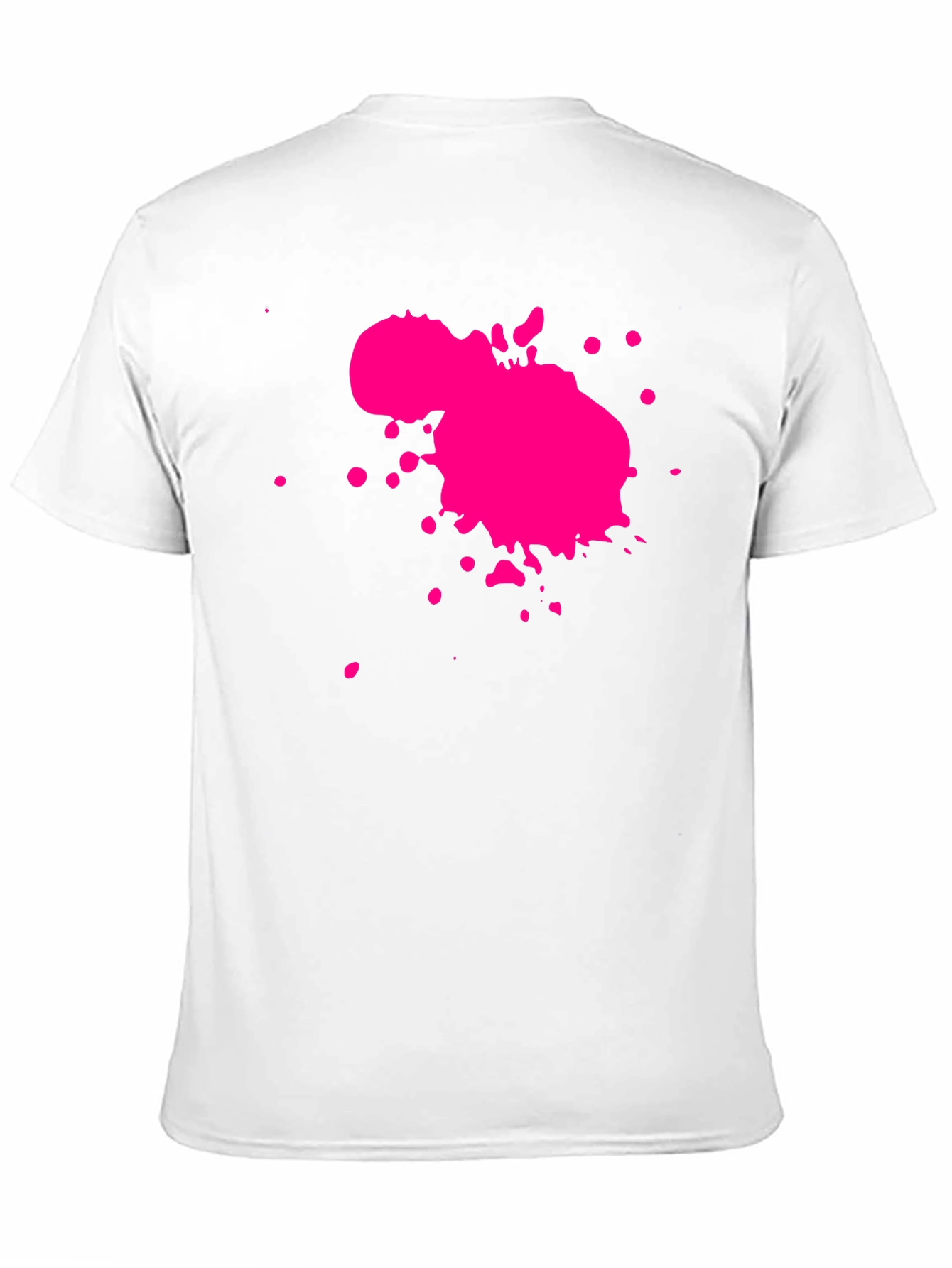 Mens Black T-Shirt with Pink Paint Splatter Design