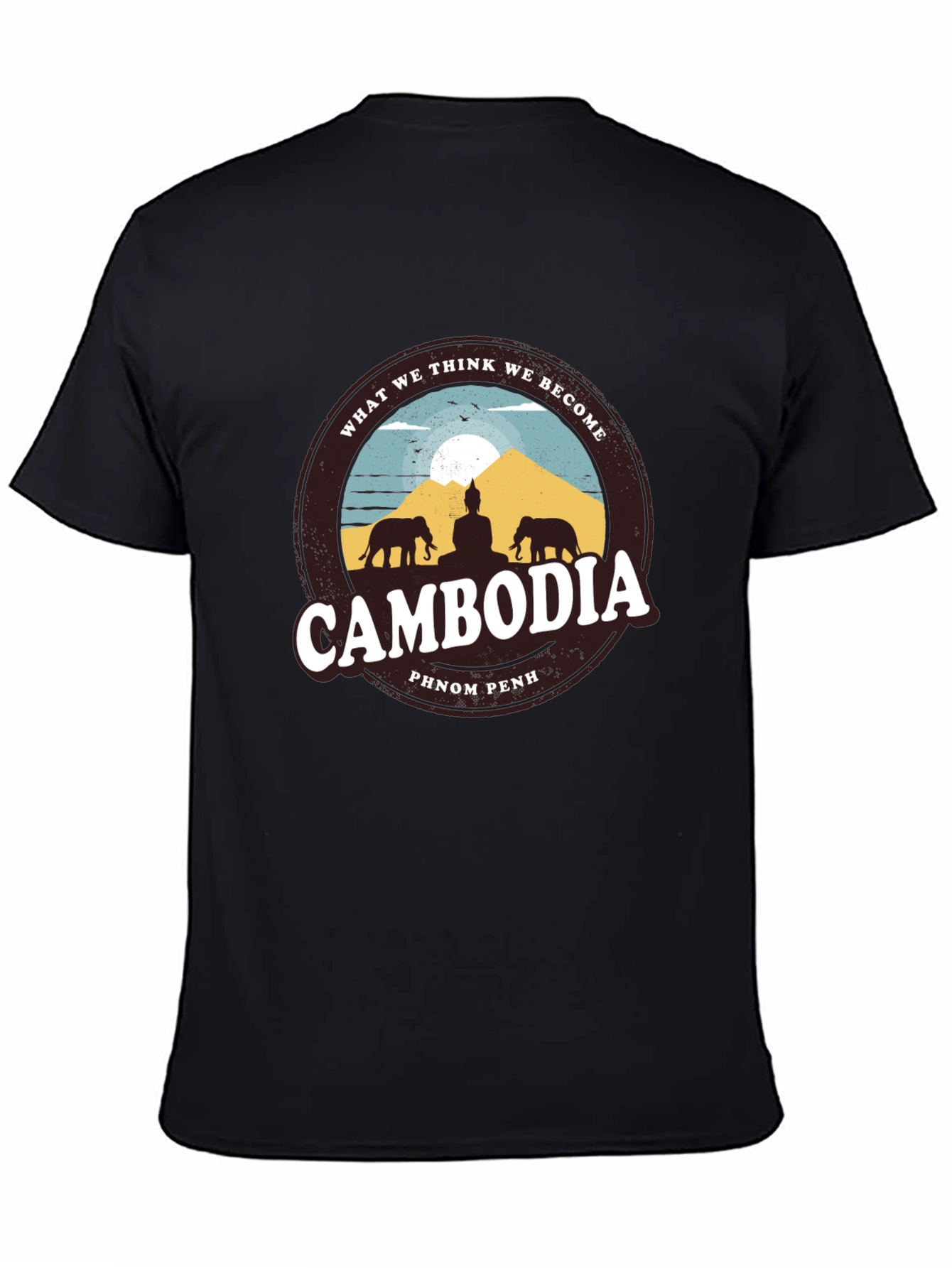 Cambodia Phnom Penh Mens Black Graphic Tee