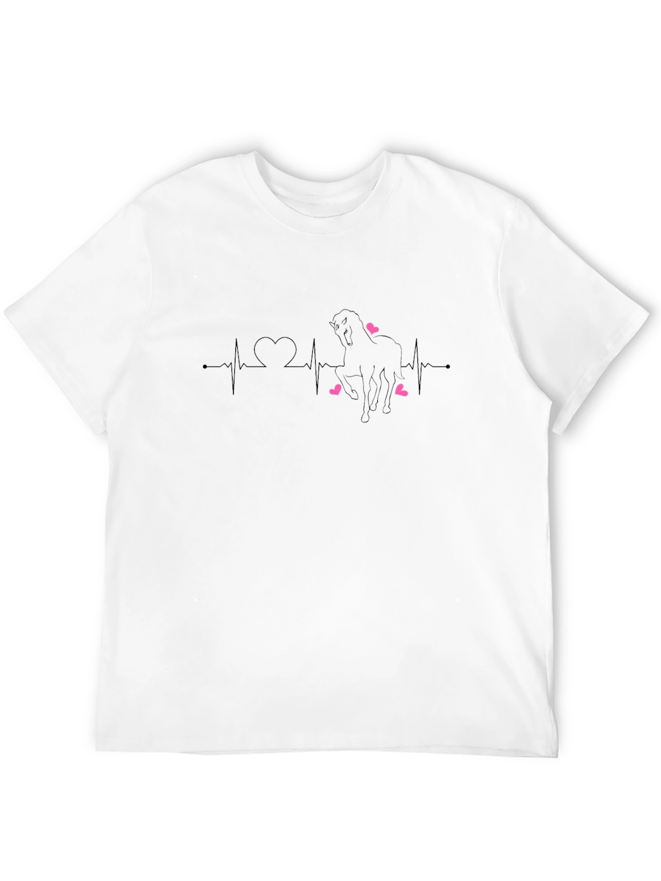 Heartbeat Horse Lover T-Shirt - Black