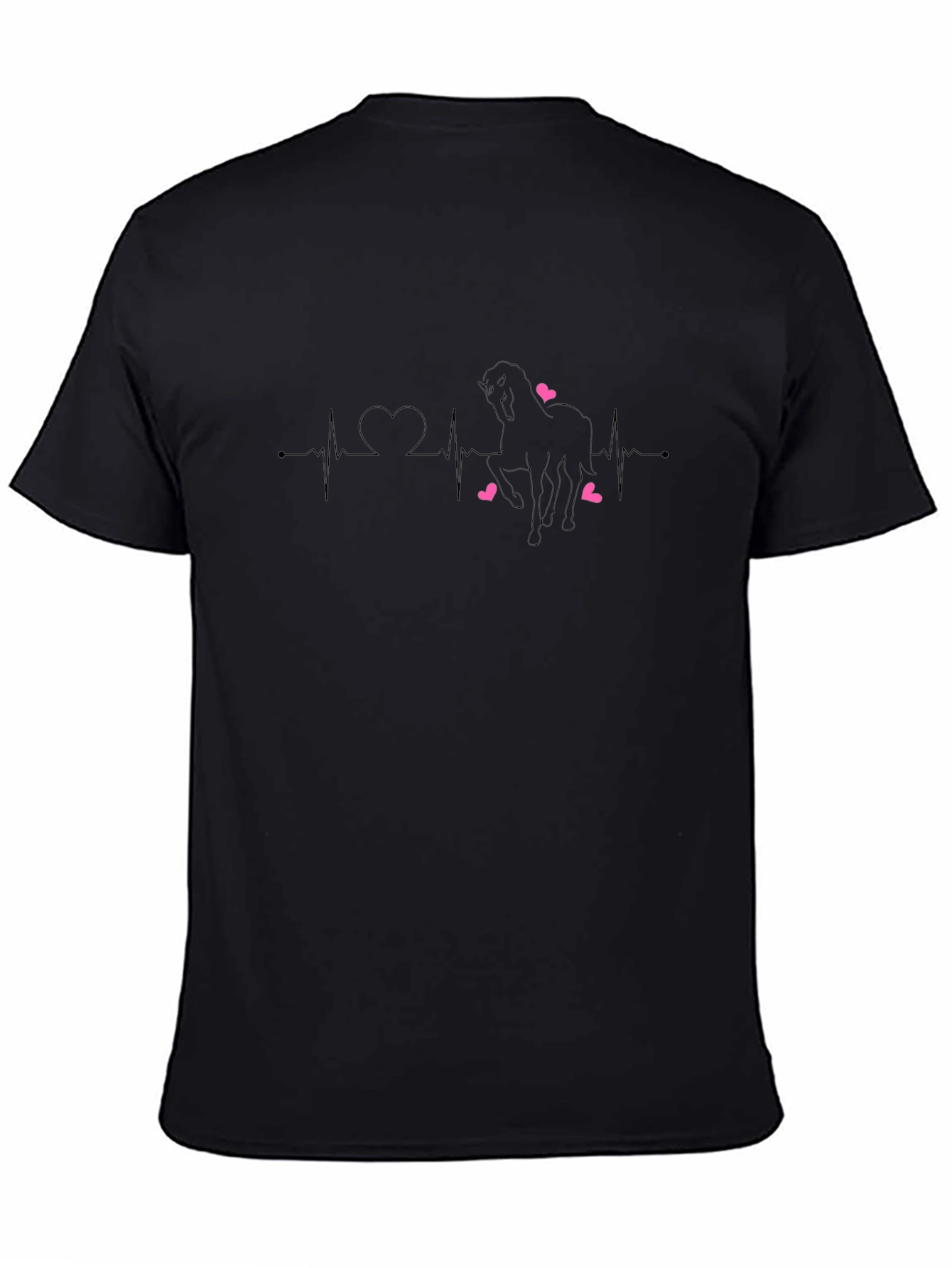 Heartbeat Horse Lover T-Shirt - Black