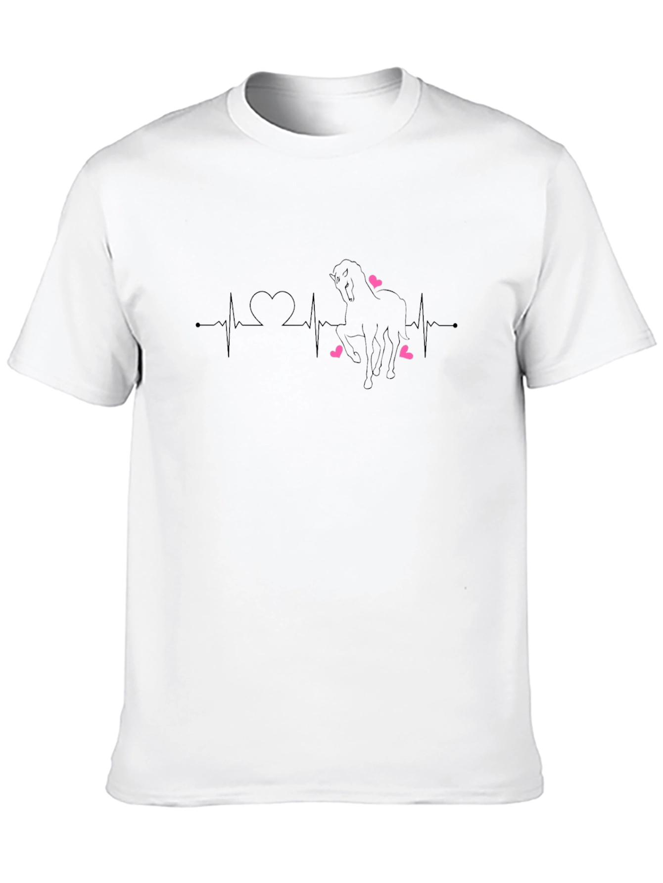 Heartbeat Horse Lover T-Shirt - Black