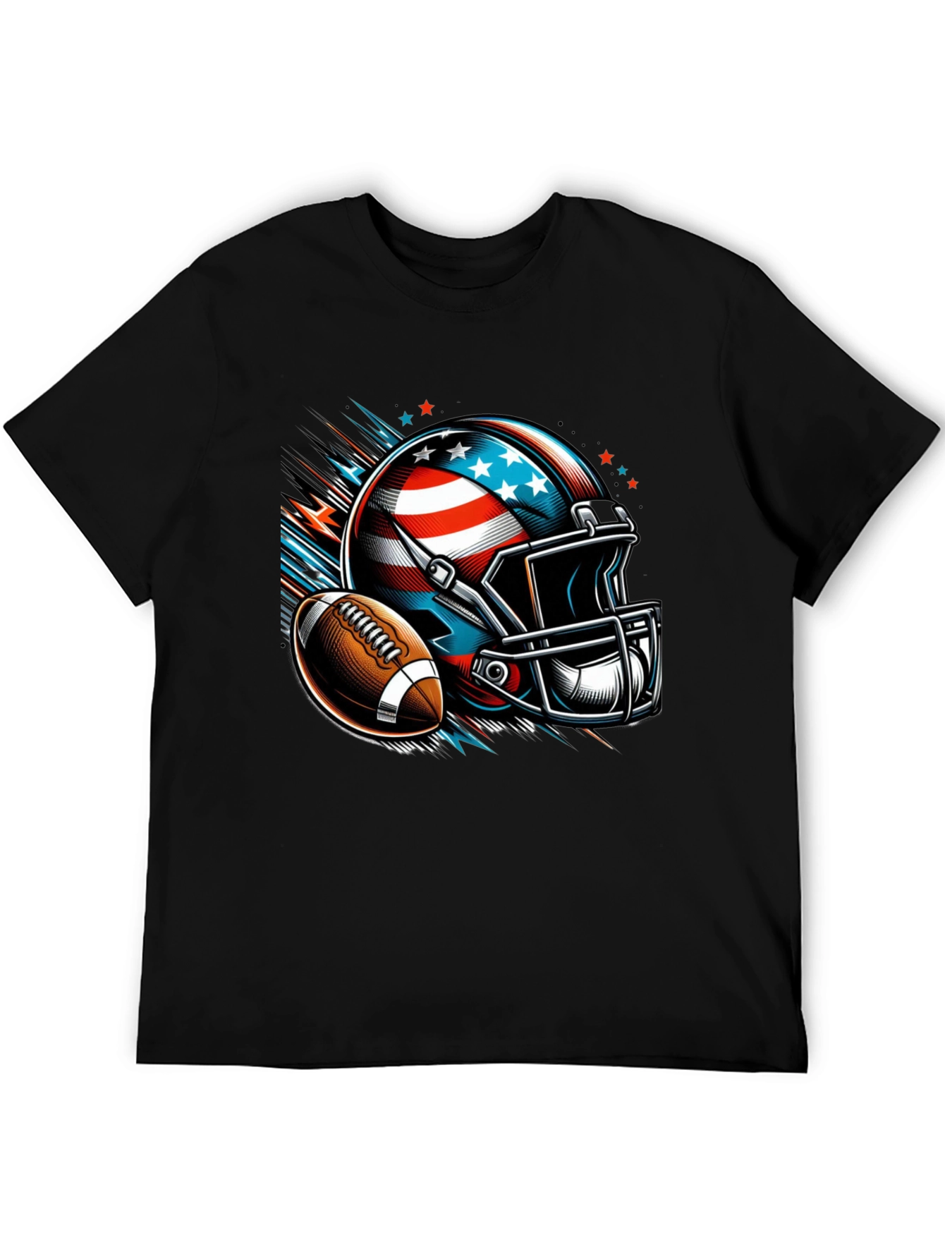 Patriotic Football Helmet & Ball T-Shirt