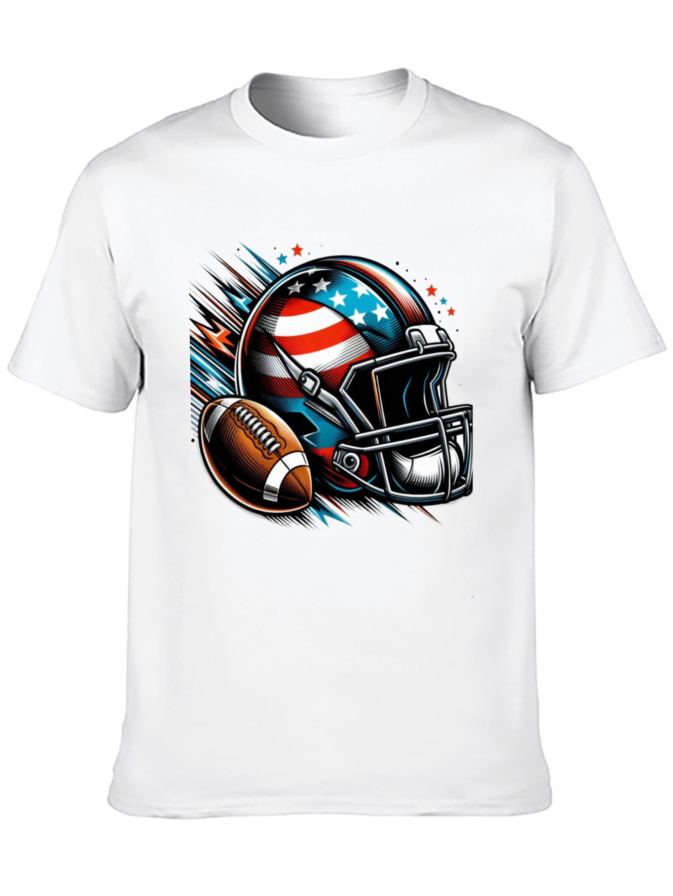 Patriotic Football Helmet & Ball T-Shirt