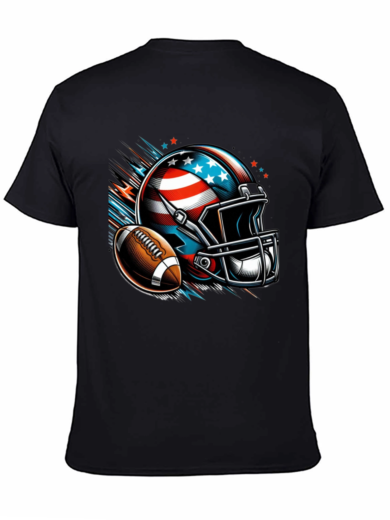 Patriotic Football Helmet & Ball T-Shirt