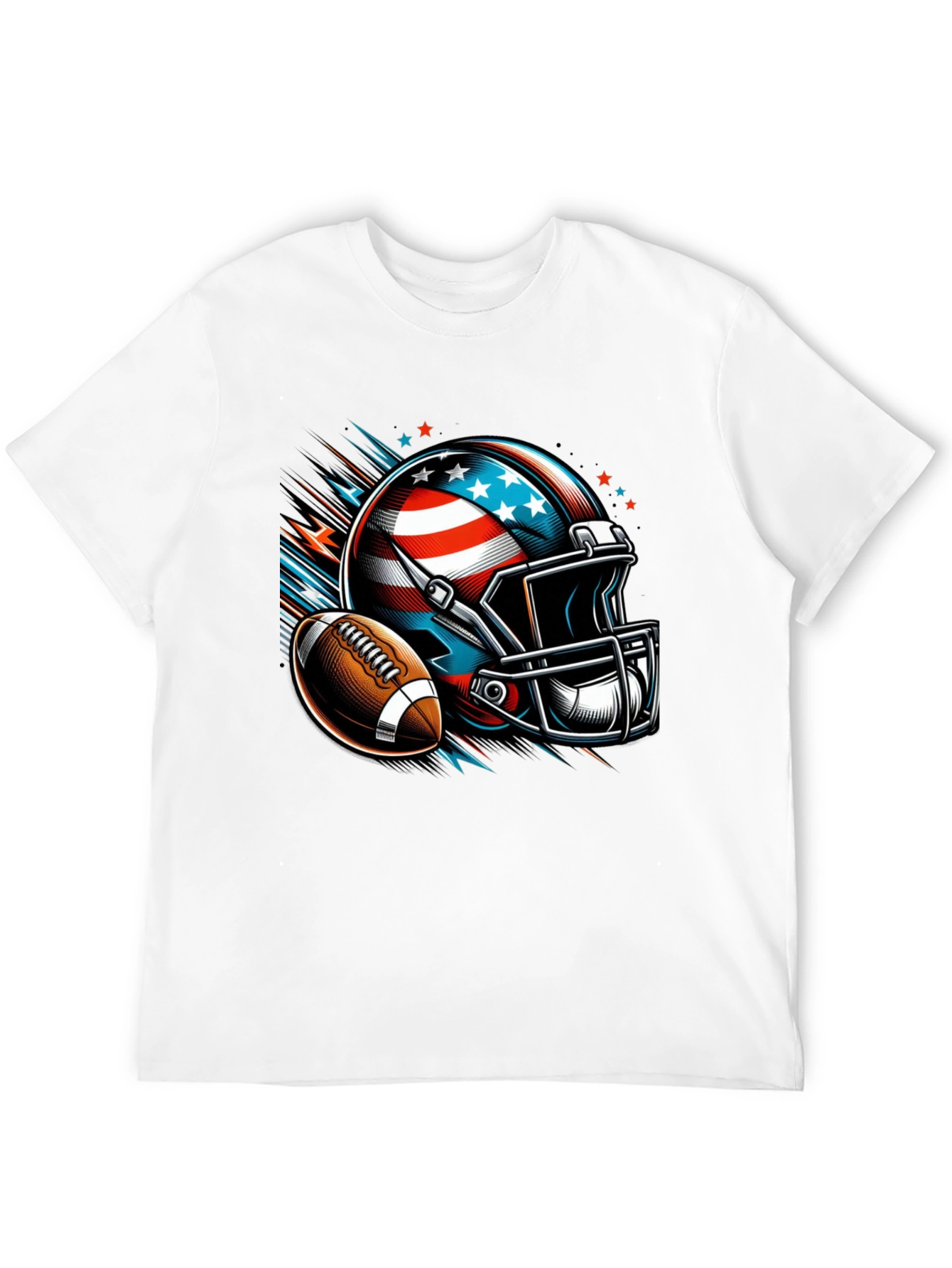 Patriotic Football Helmet & Ball T-Shirt