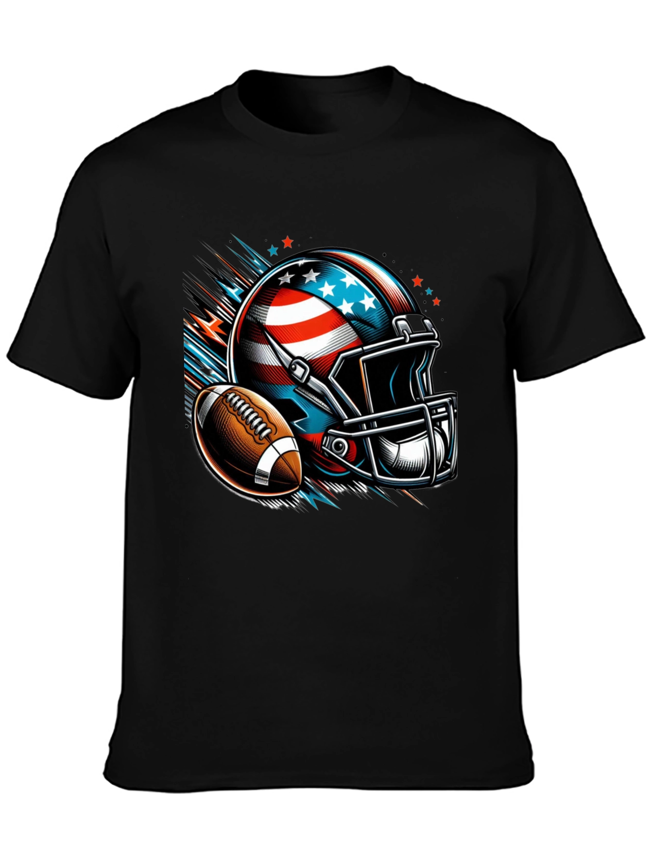 Patriotic Football Helmet & Ball T-Shirt