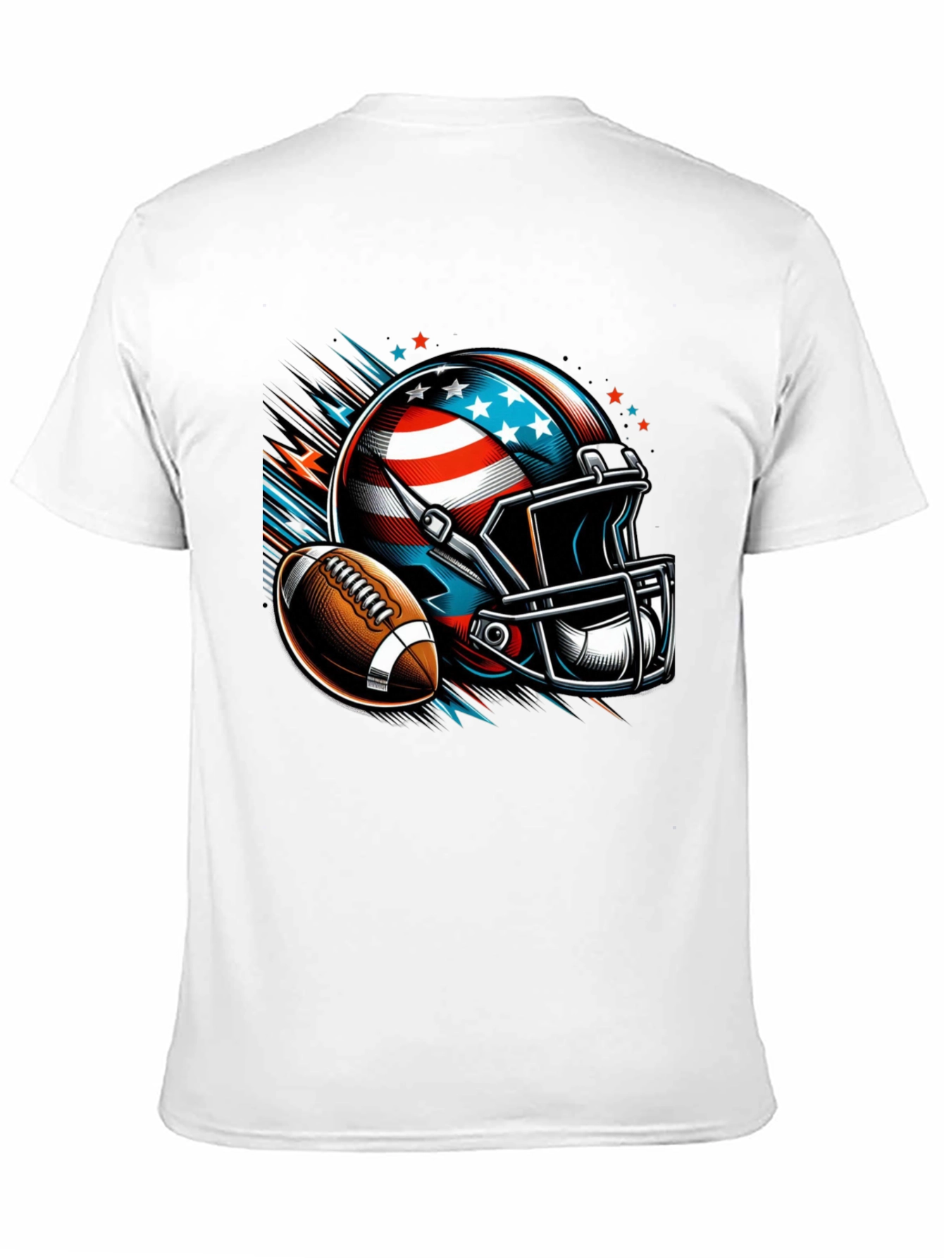 Patriotic Football Helmet & Ball T-Shirt