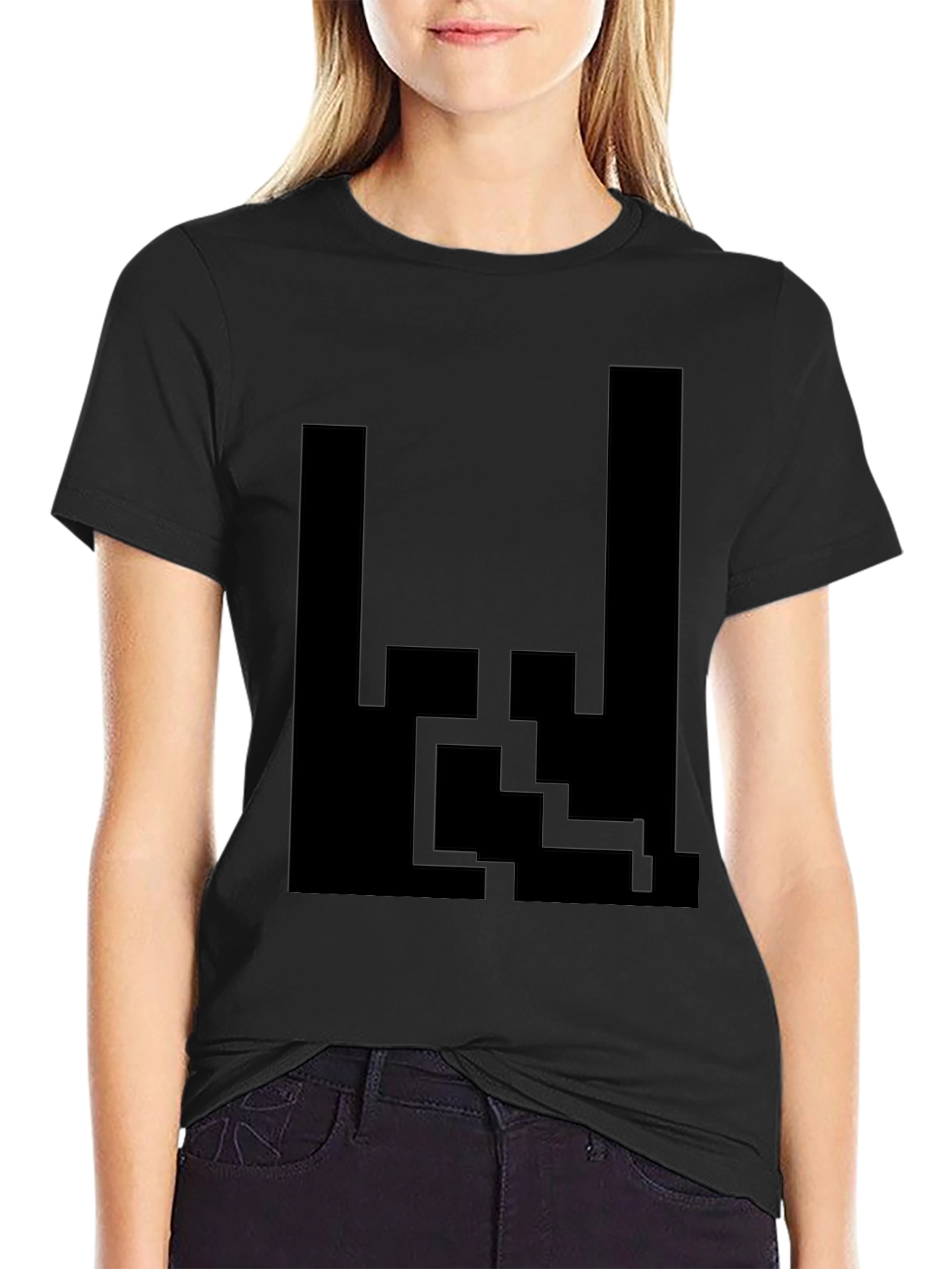 Abstract Graphic Tee - Modern Black T-Shirt