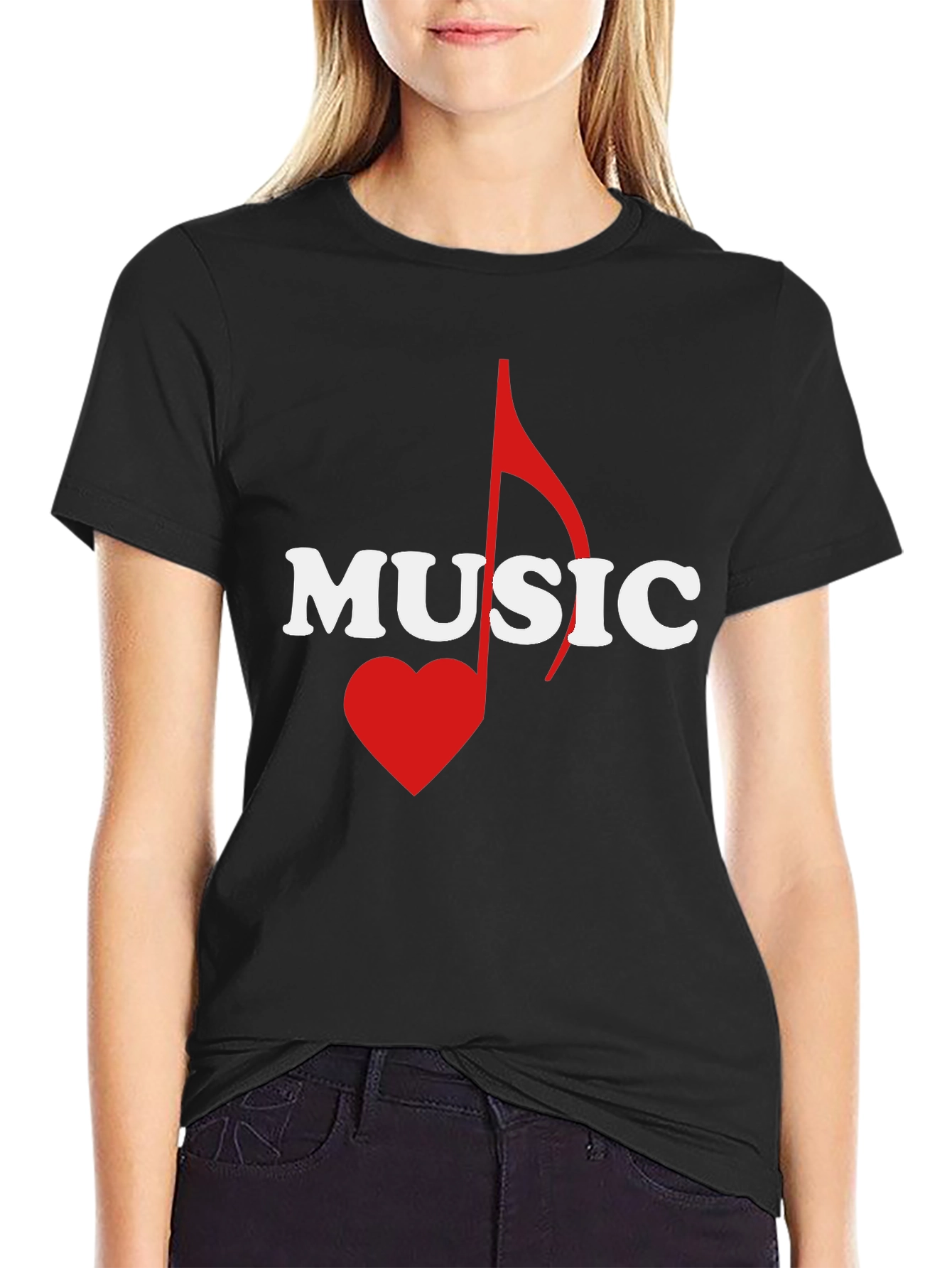 Music Lover Graphic Tee - Black Cotton T-Shirt