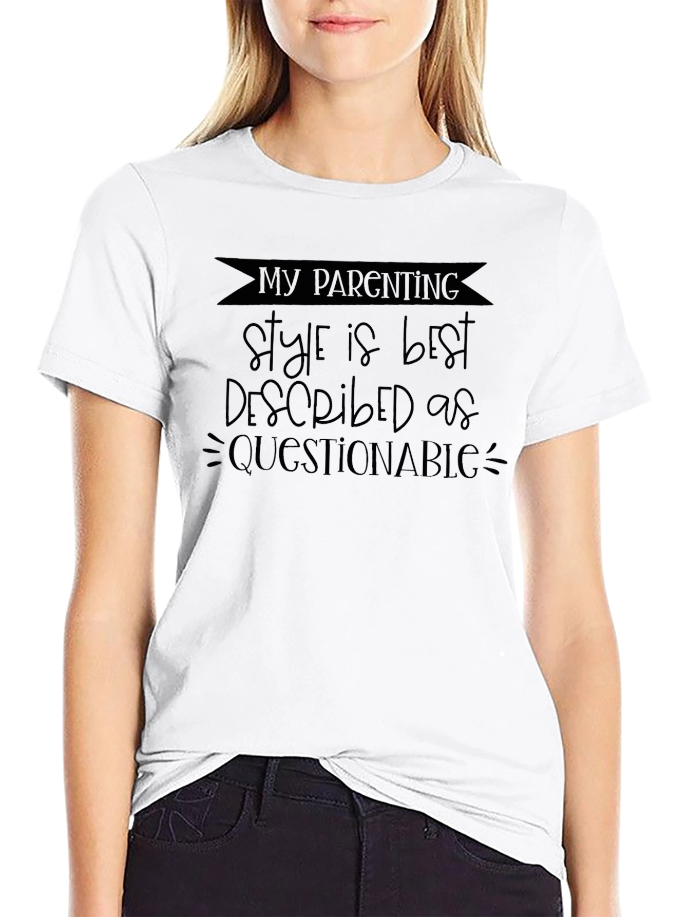 Questionable Parenting Style Black T-Shirt