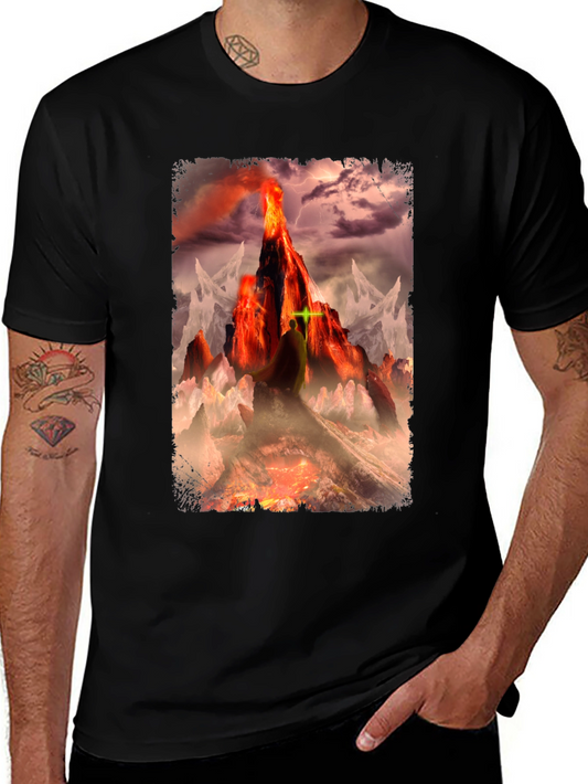 Volcano Fantasy Graphic T-Shirt - Dark Apparel