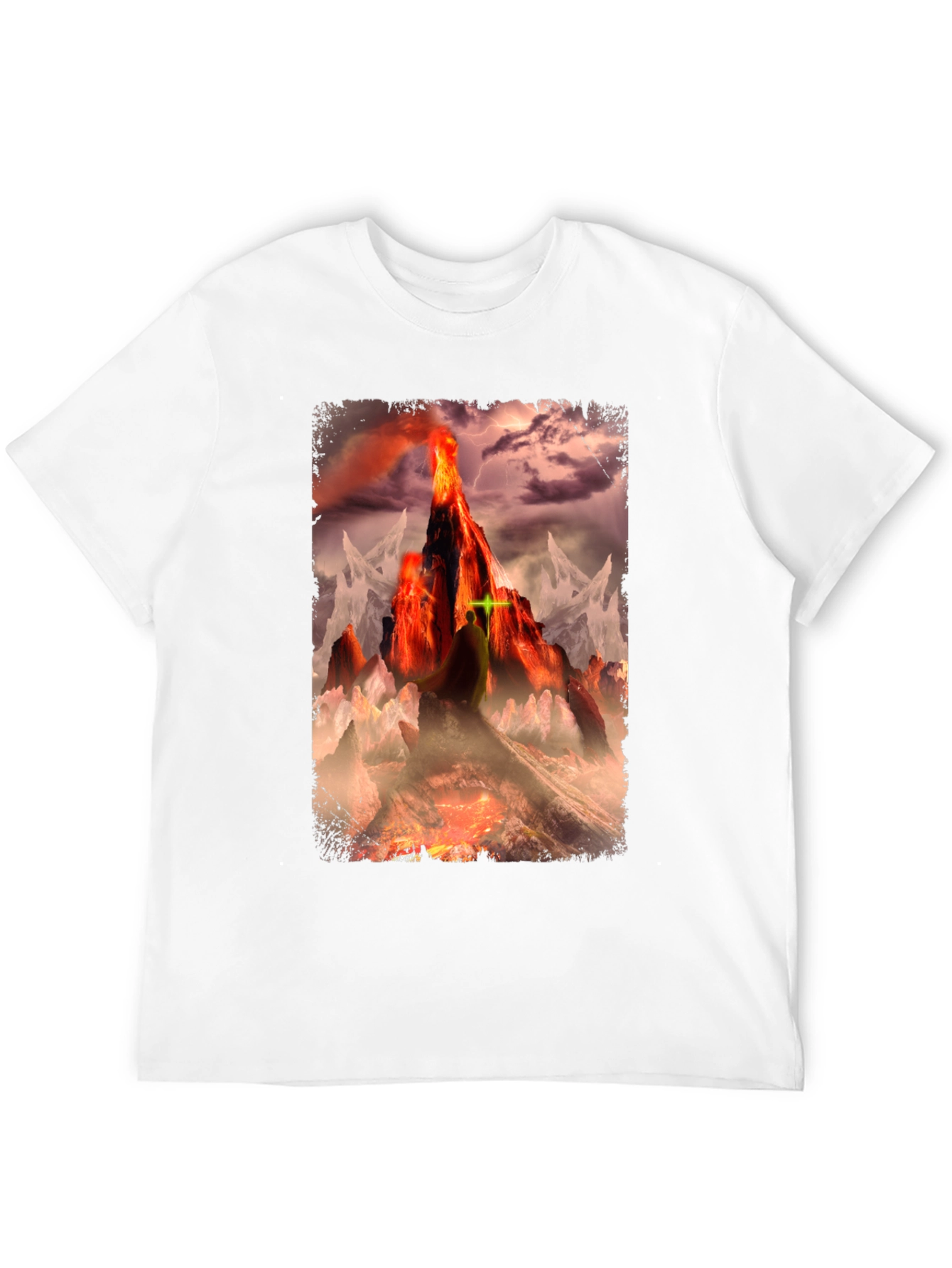 Volcano Fantasy Graphic T-Shirt - Dark Apparel