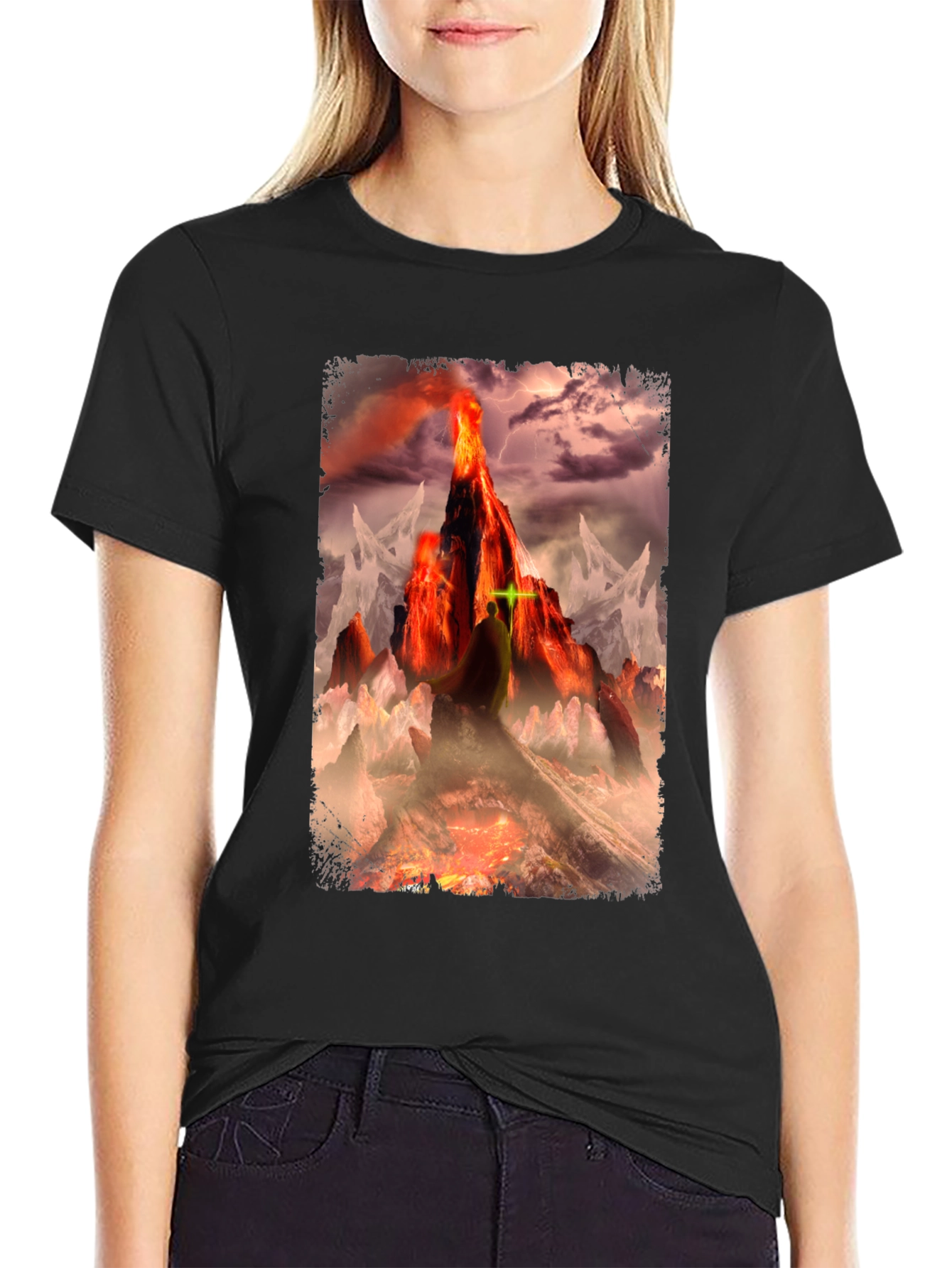 Volcano Fantasy Graphic T-Shirt - Dark Apparel