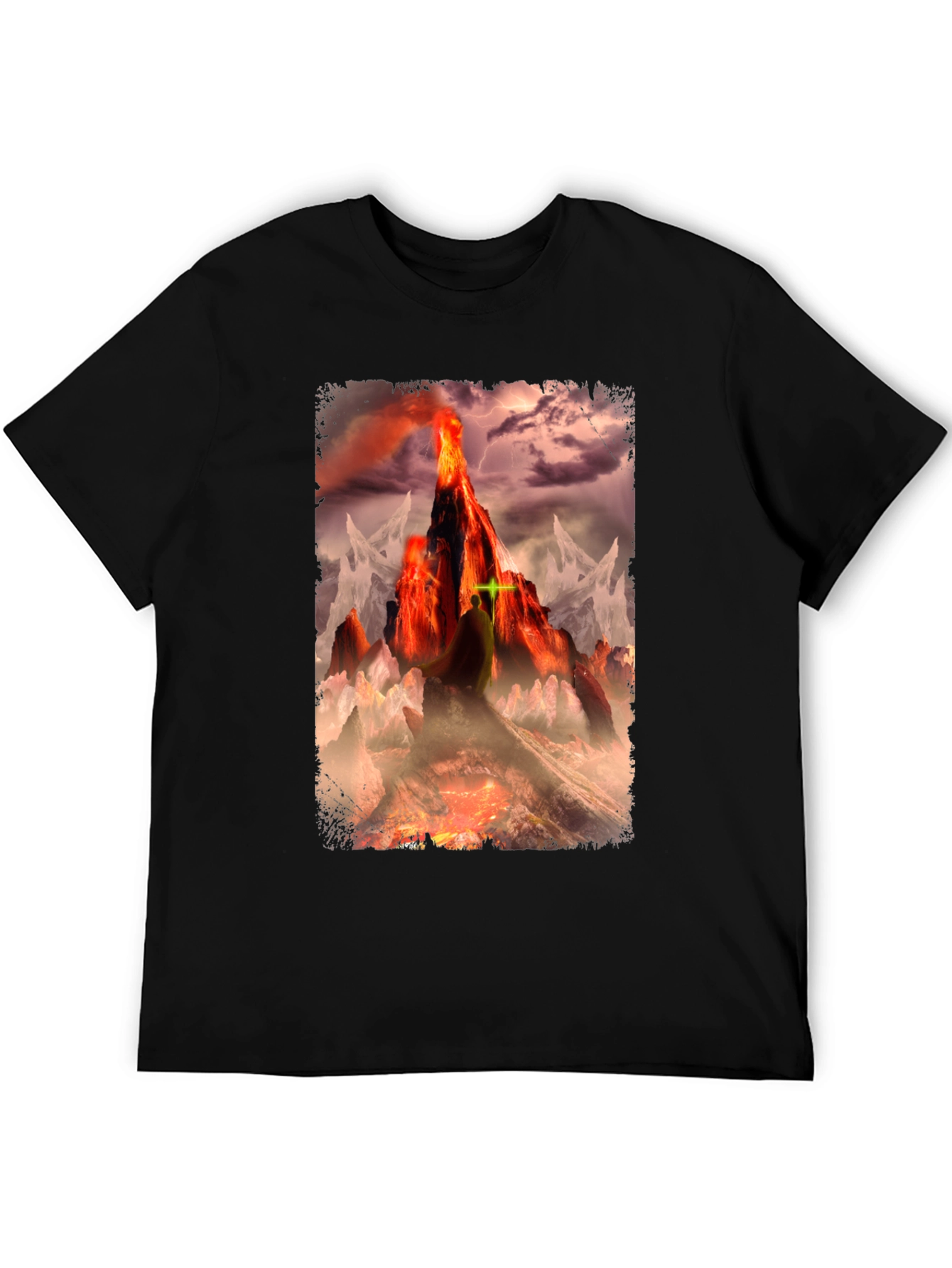 Volcano Fantasy Graphic T-Shirt - Dark Apparel