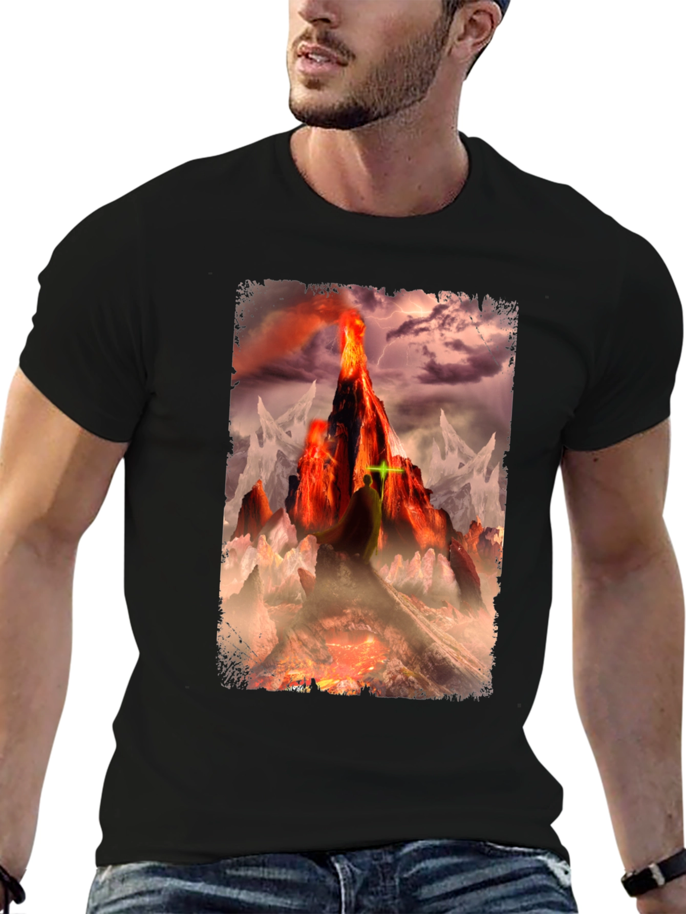 Volcano Fantasy Graphic T-Shirt - Dark Apparel